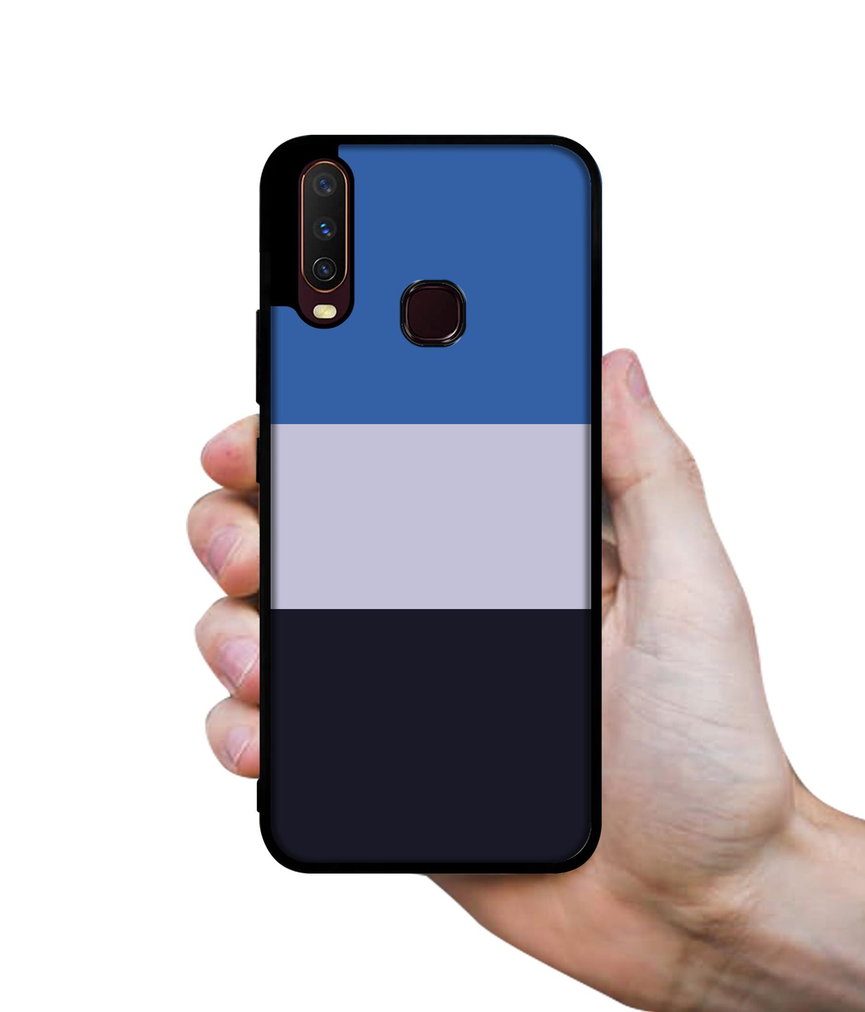 Three Color Stripes Design Designer 2D Printed Back Case Cover for Vivo Y17 / Y12 / Y15