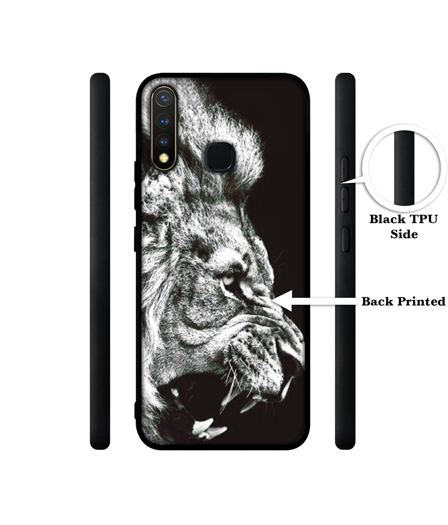Angry Lion Design Designer 2D Printed Back Case Cover for Vivo Y19 4G / U3 4G / U20 4G