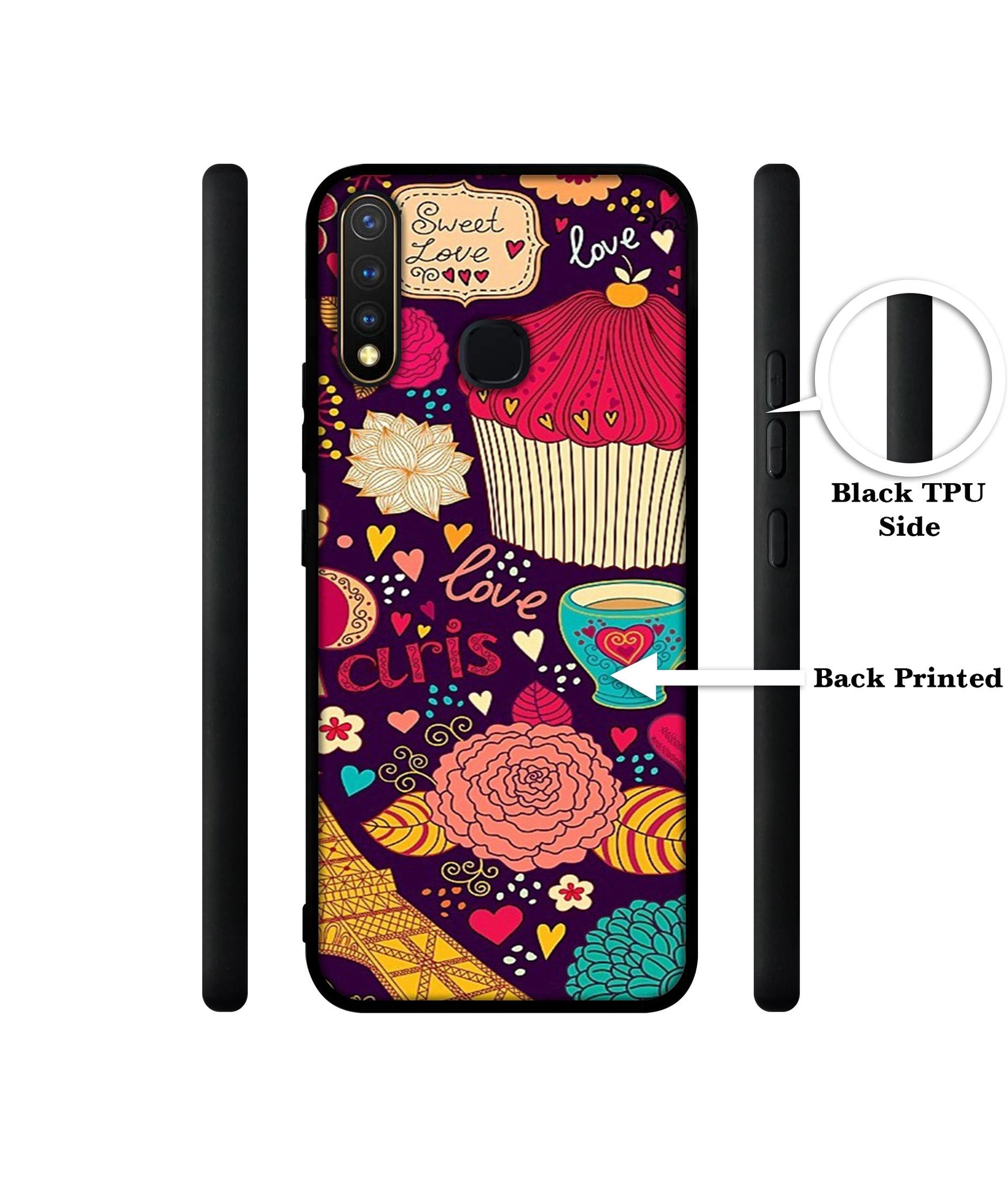 Paris Flower Love Design Designer 2D Printed Back Case Cover for Vivo Y19 4G / U3 4G / U20 4G