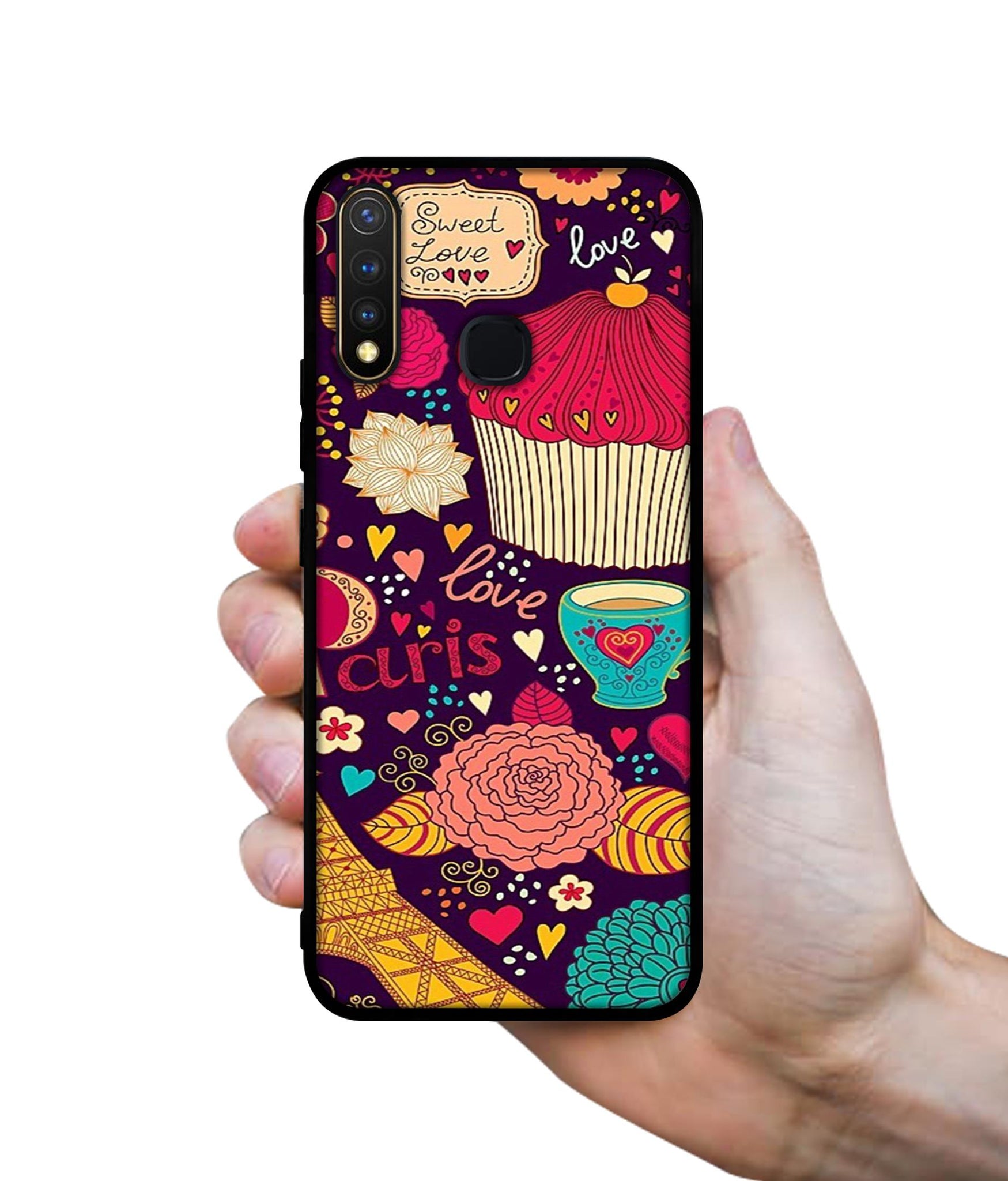 Paris Flower Love Design Designer 2D Printed Back Case Cover for Vivo Y19 4G / U3 4G / U20 4G