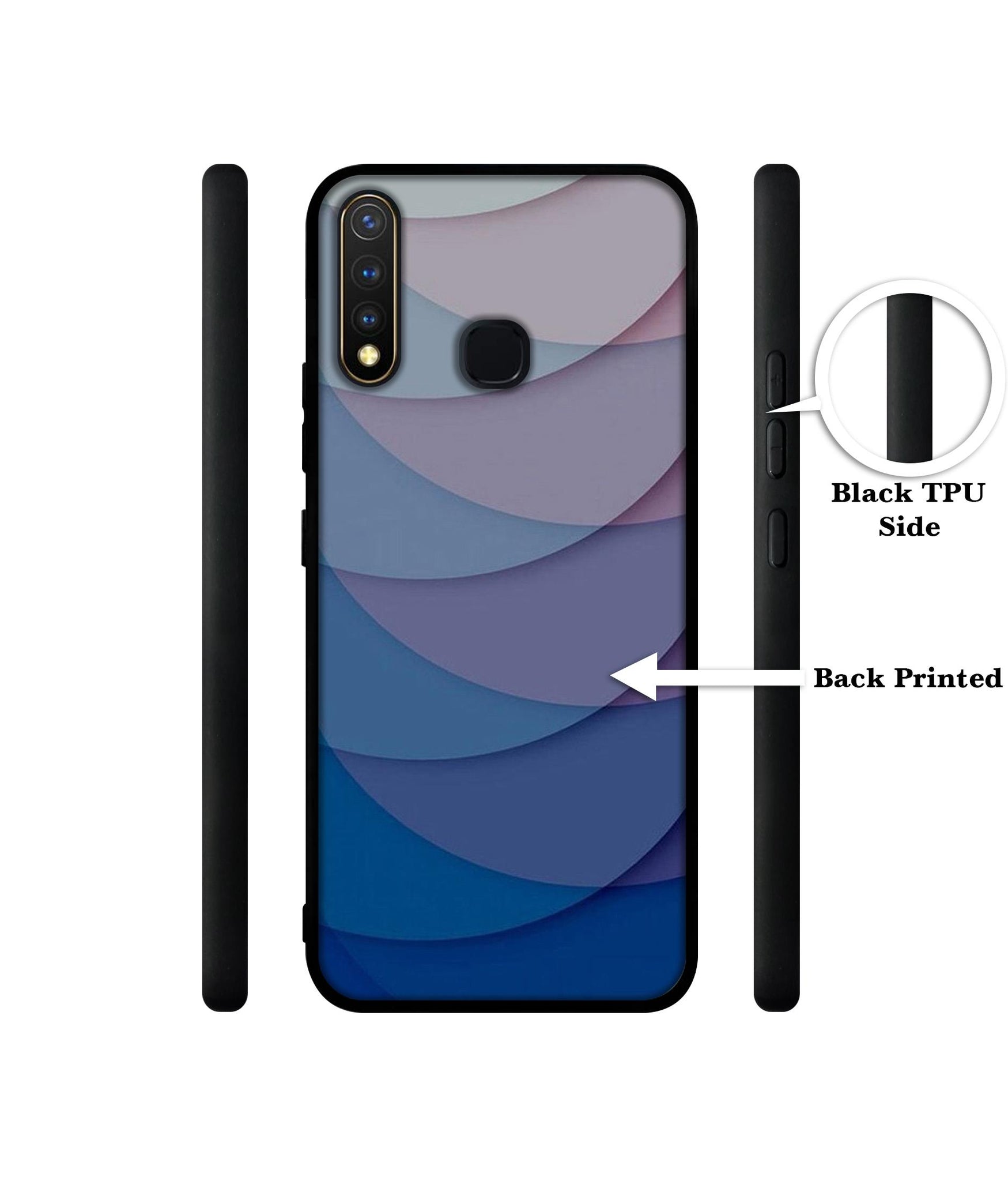 Waves Pattern Print Design Designer 2D Printed Back Case Cover for Vivo Y19 4G / U3 4G / U20 4G