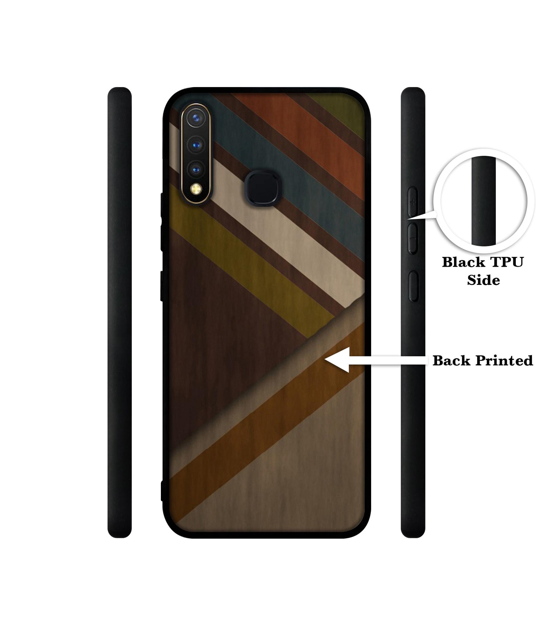 Colorful Wooden Pattern Design Designer 2D Printed Back Case Cover for Vivo Y19 4G / U3 4G / U20 4G