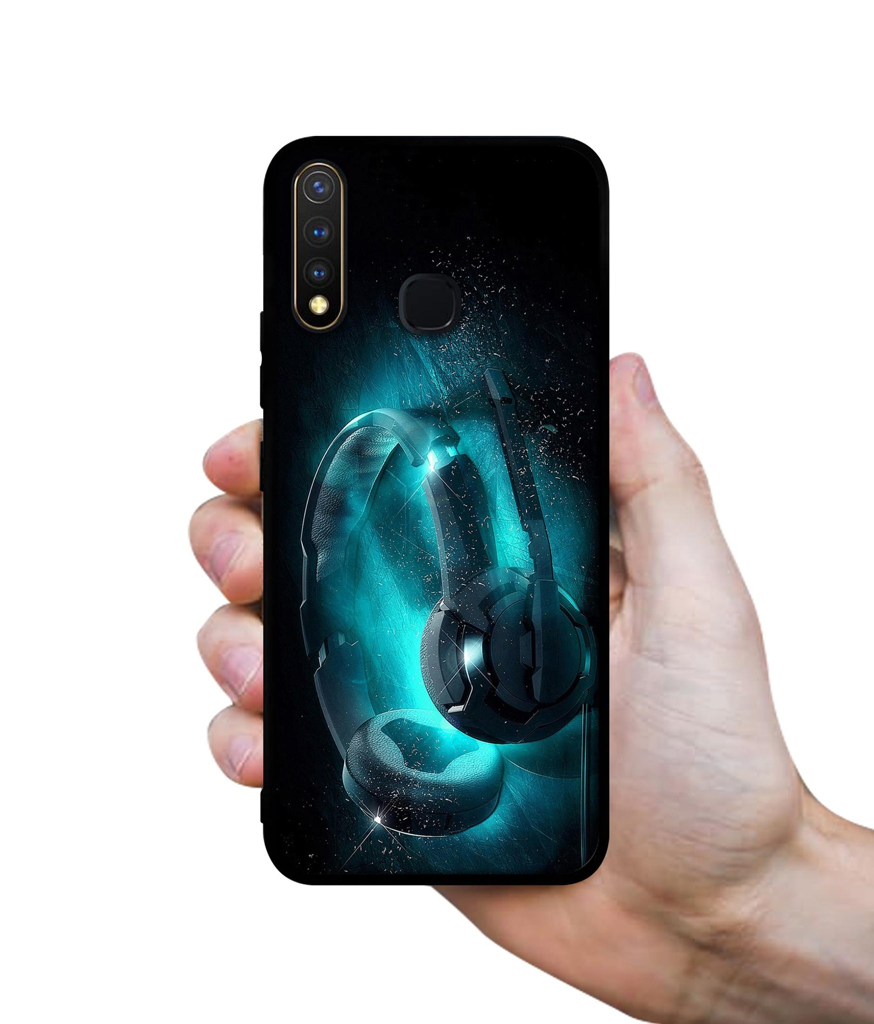 Cool Headphone Design Designer 2D Printed Back Case Cover for Vivo Y19 4G / U3 4G / U20 4G