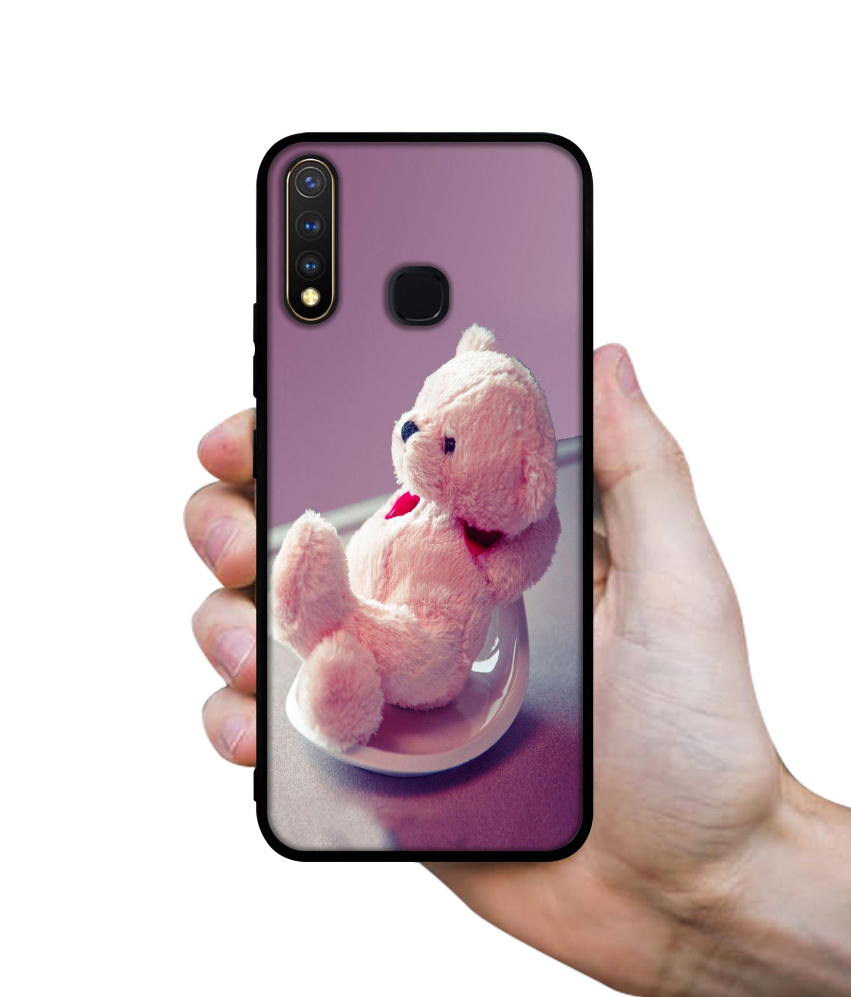Cute Teddy Bear Design Designer 2D Printed Back Case Cover for Vivo Y19 4G / U3 4G / U20 4G