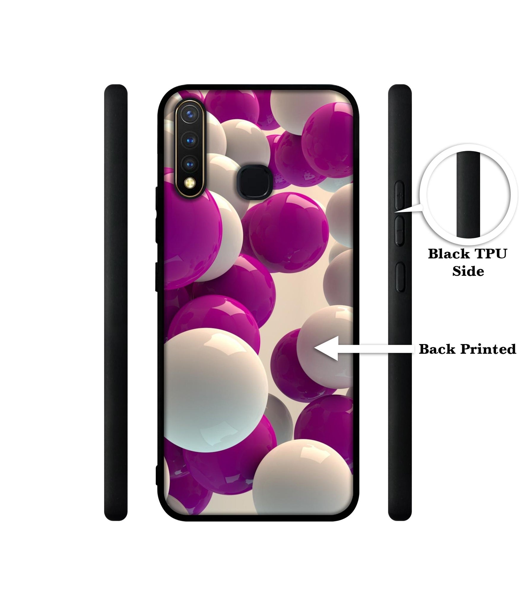 3D Balloons Design Designer 2D Printed Back Case Cover for Vivo Y19 4G / U3 4G / U20 4G
