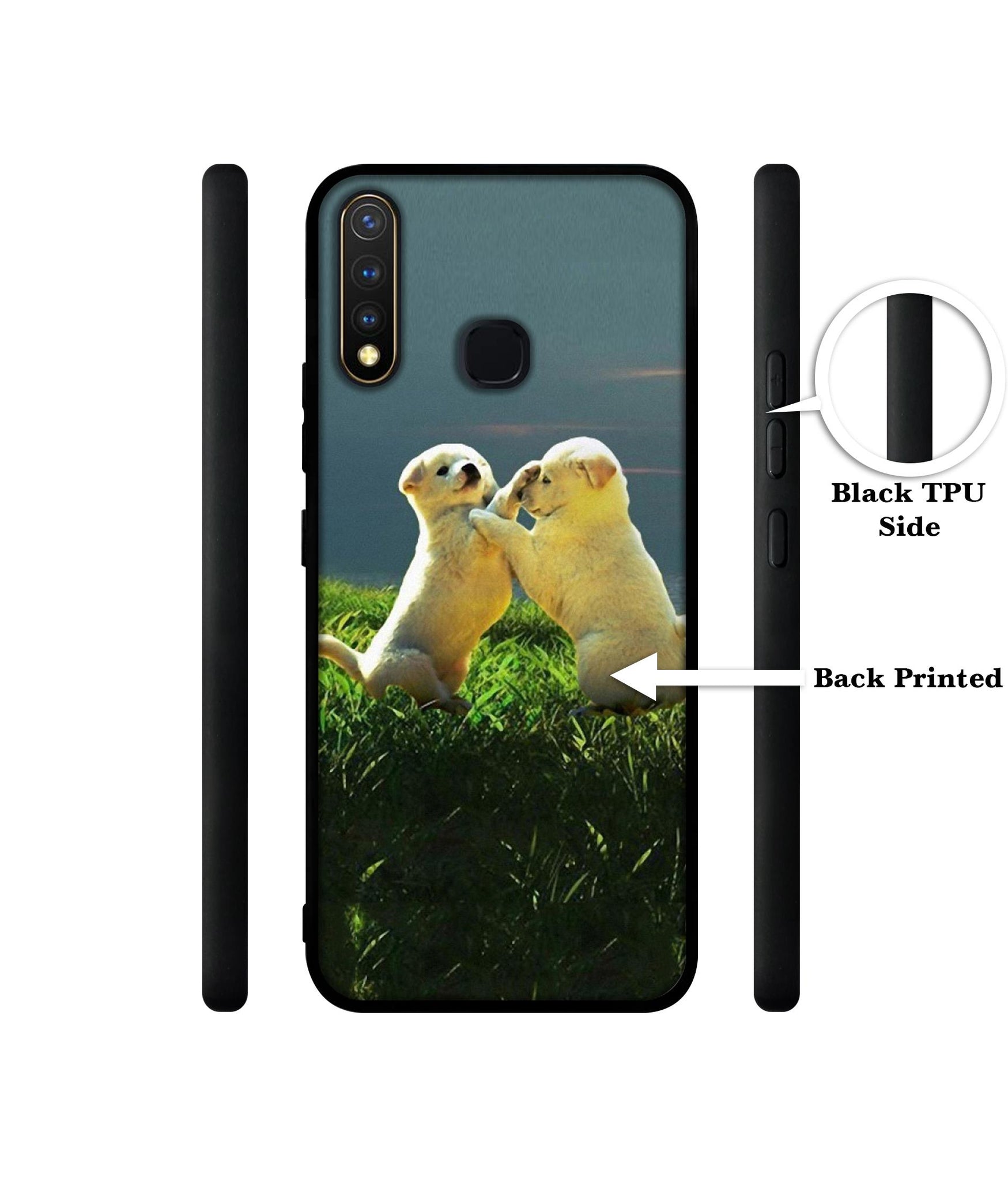 Puppy Couple Sunset Design Designer 2D Printed Back Case Cover for Vivo Y19 4G / U3 4G / U20 4G