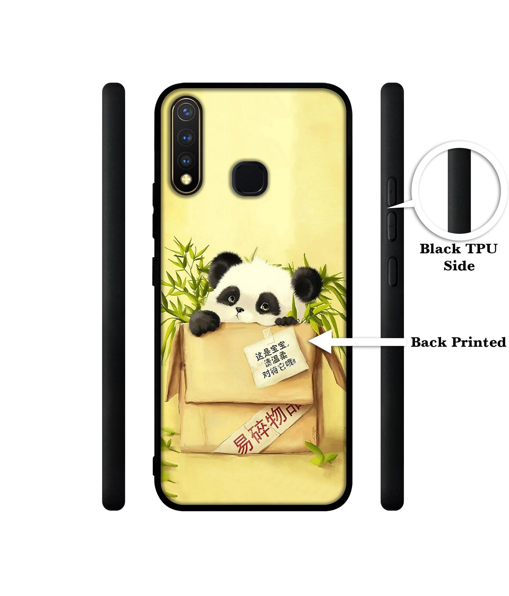Panda In Box Design Designer 2D Printed Back Case Cover for Vivo Y19 4G / U3 4G / U20 4G