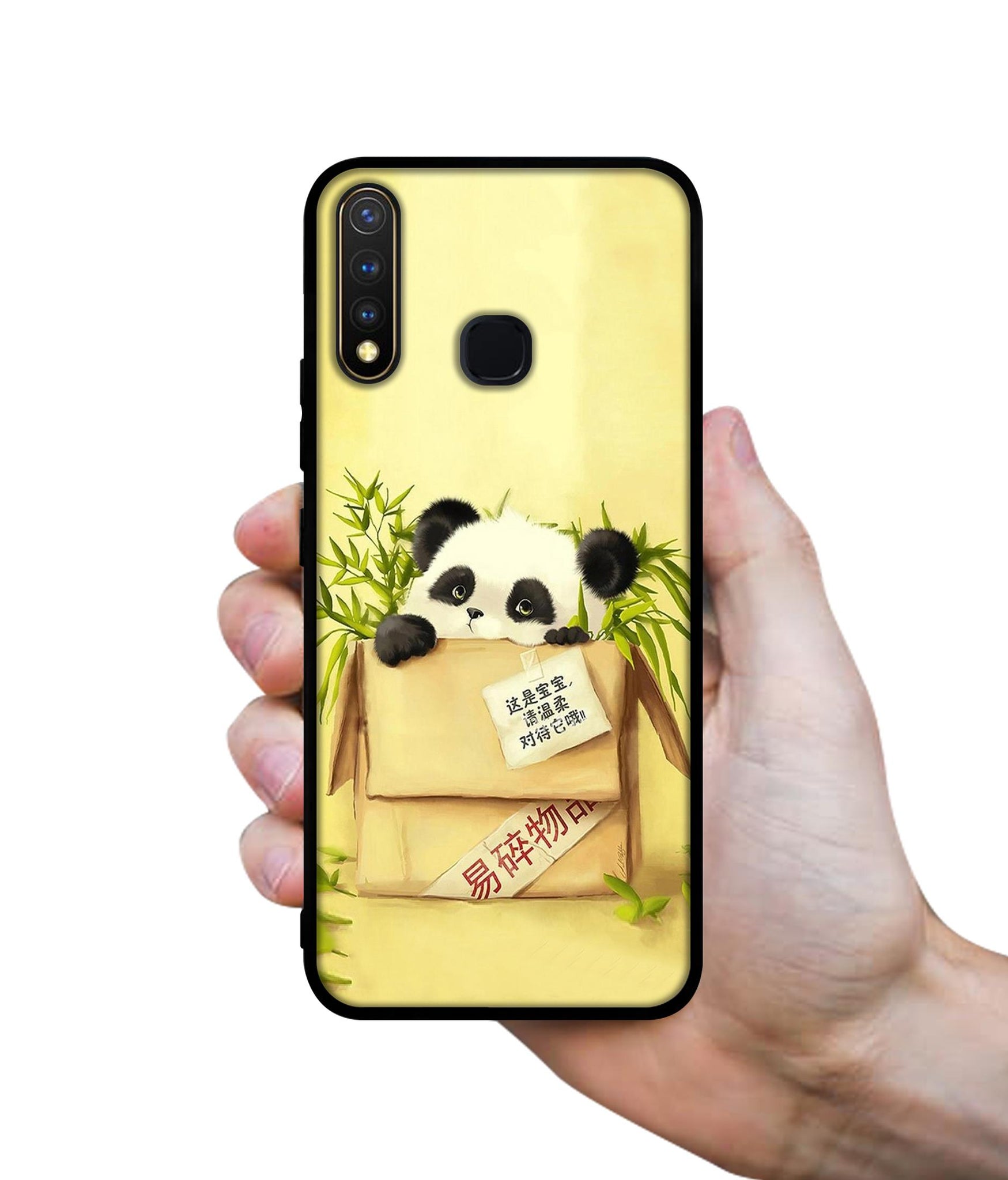 Panda In Box Design Designer 2D Printed Back Case Cover for Vivo Y19 4G / U3 4G / U20 4G