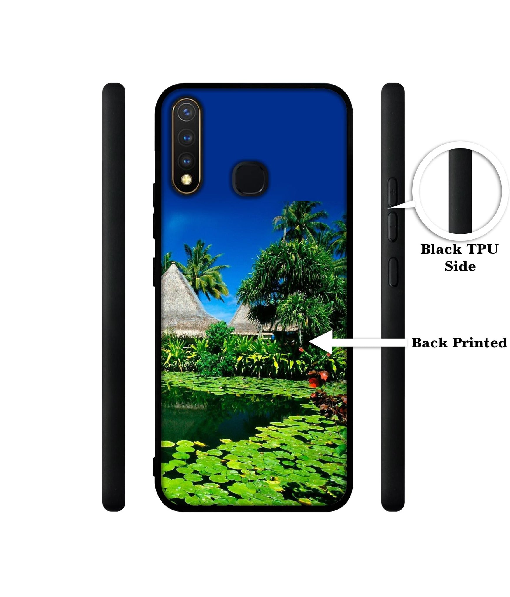 Tropics Water Design Designer 2D Printed Back Case Cover for Vivo Y19 4G / U3 4G / U20 4G