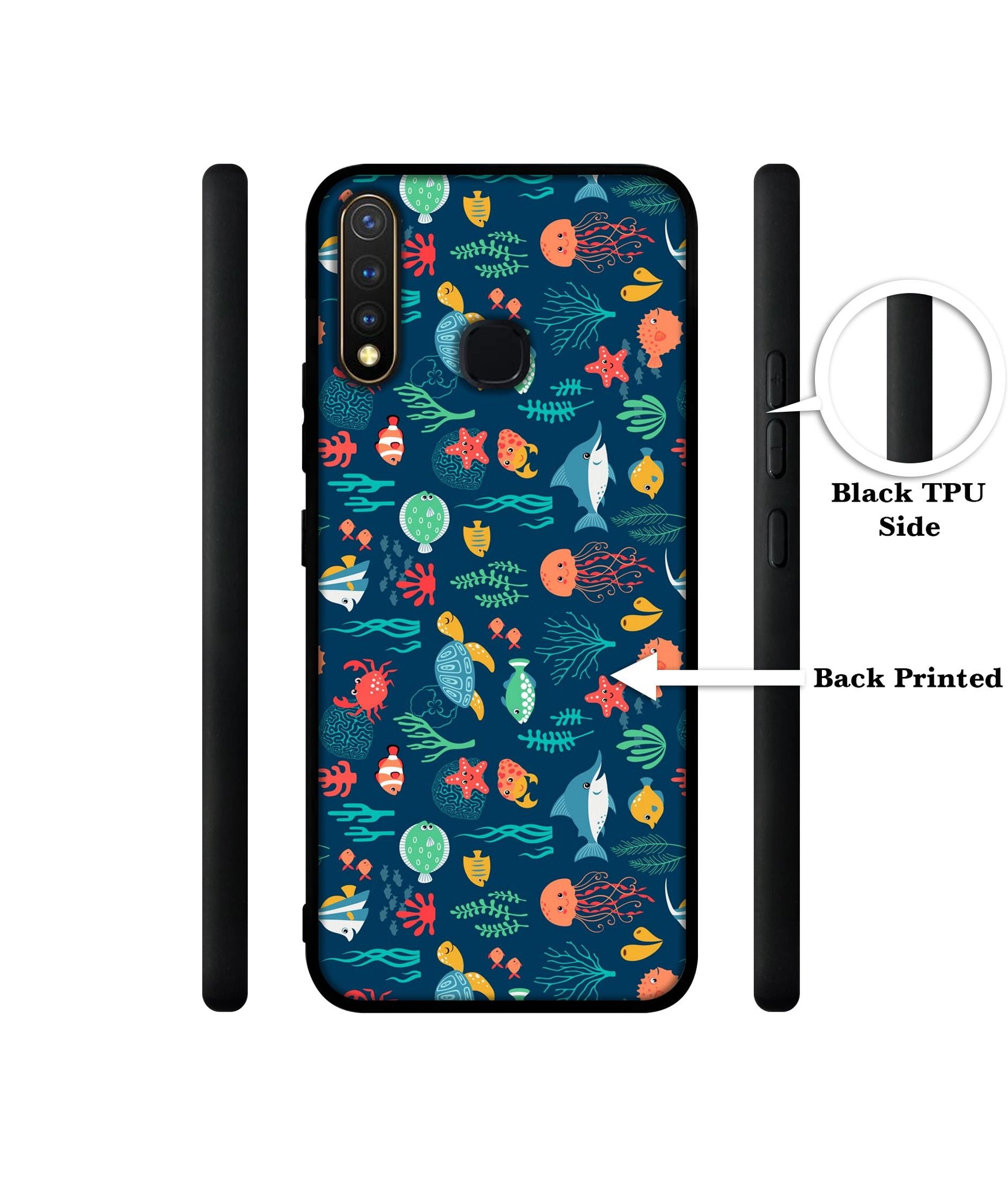 Aquarium Texture Design Designer 2D Printed Back Case Cover for Vivo Y19 4G / U3 4G / U20 4G