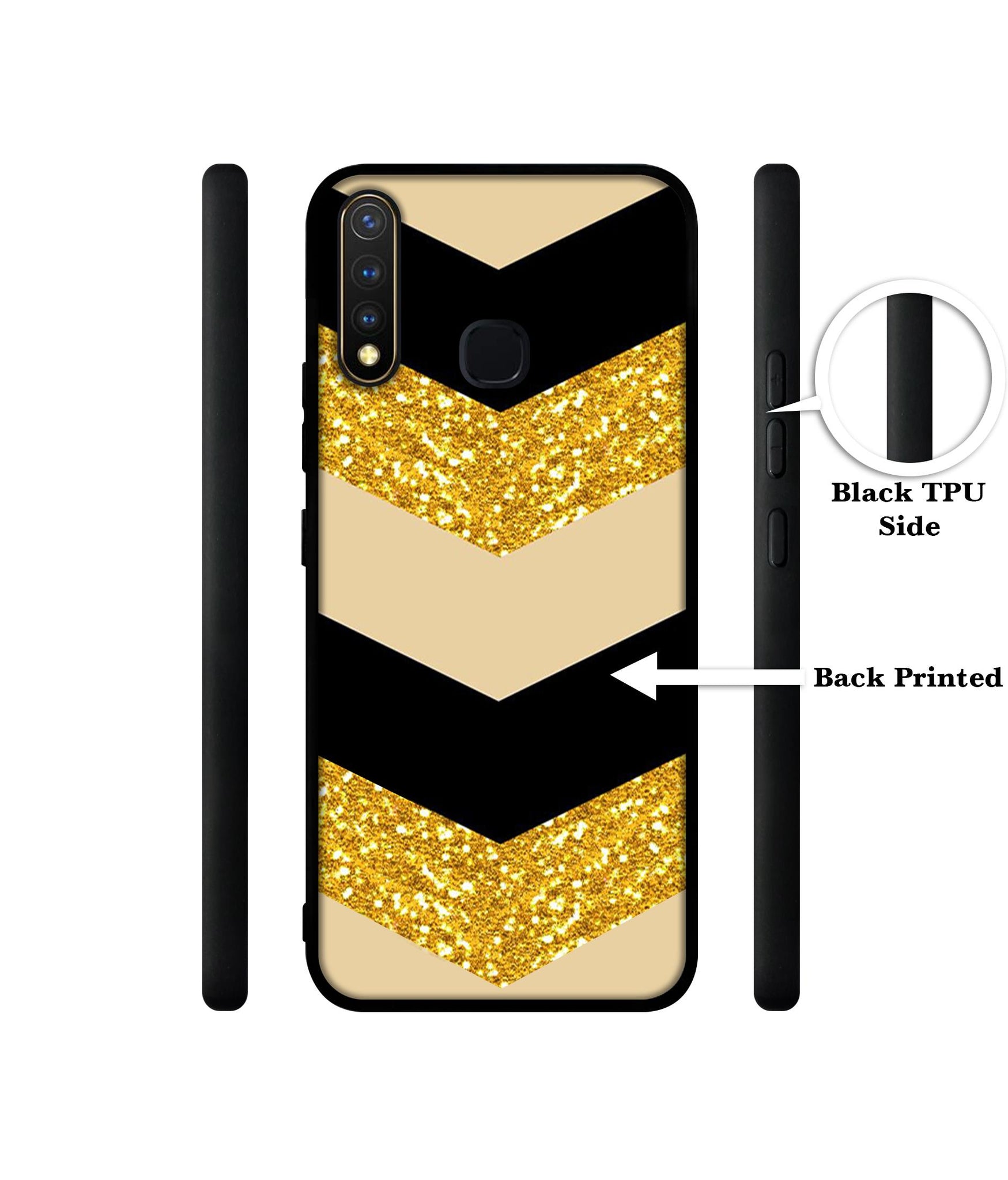 Black & Gold Design Designer 2D Printed Back Case Cover for Vivo Y19 4G / U3 4G / U20 4G