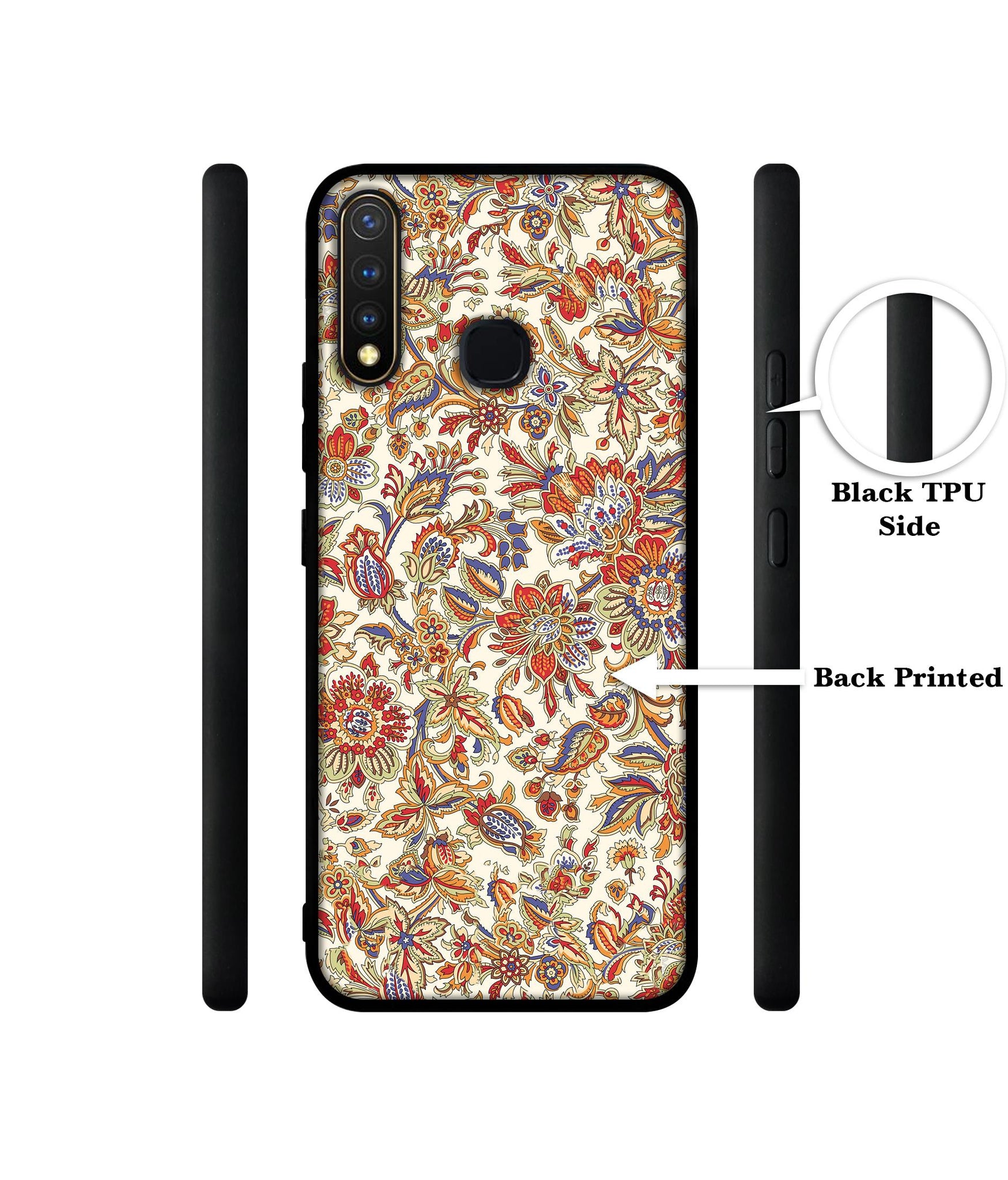 Floral Design Designer 2D Printed Back Case Cover for Vivo Y19 4G / U3 4G / U20 4G