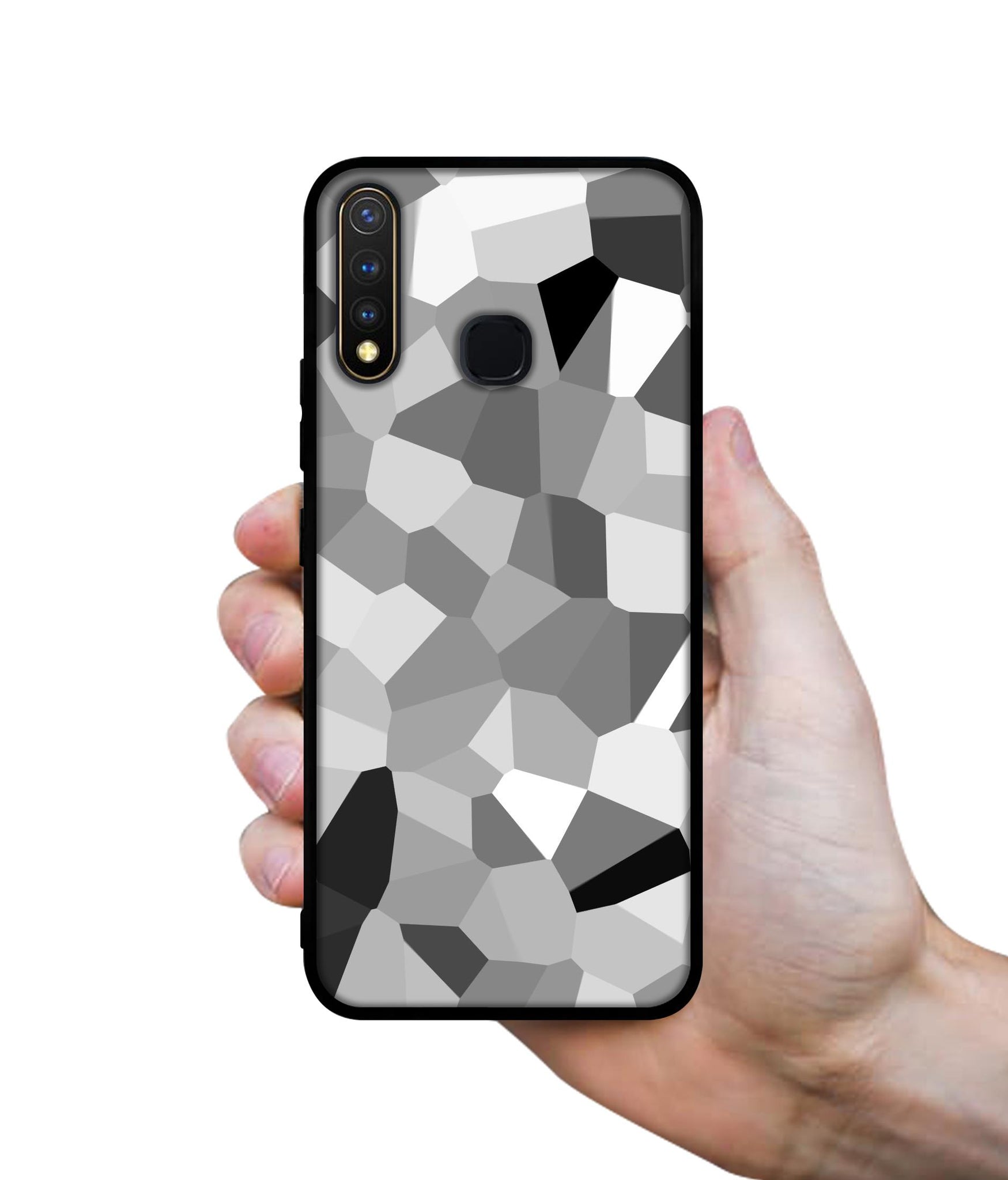 Black & White Mathematical Shape Design Designer 2D Printed Back Case Cover for Vivo Y19 4G / U3 4G / U20 4G