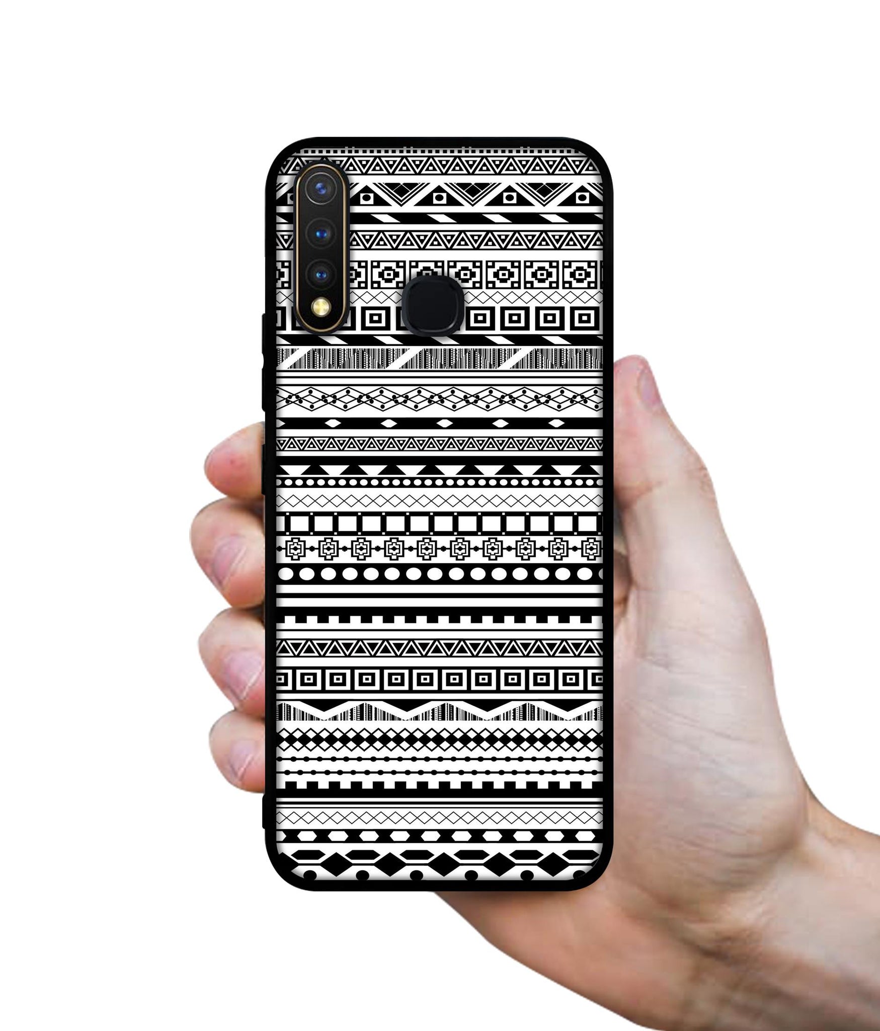 Black & White Patterns Design Designer 2D Printed Back Case Cover for Vivo Y19 4G / U3 4G / U20 4G