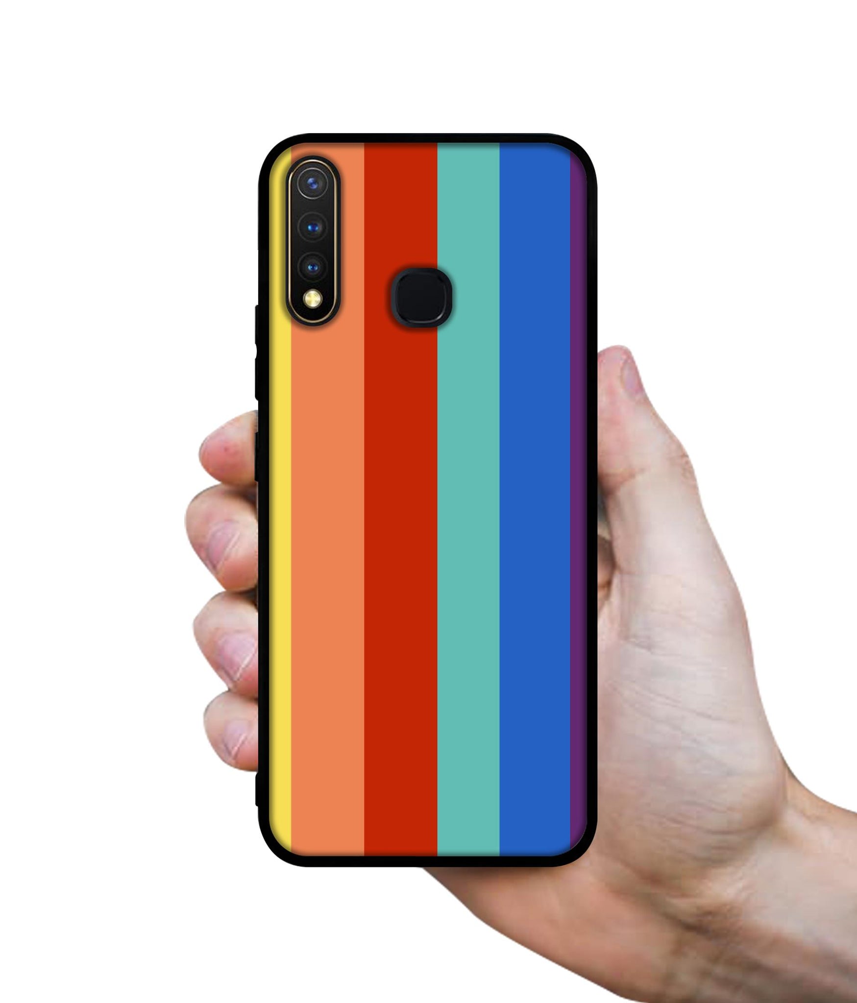 Rainbow Colors Design Designer 2D Printed Back Case Cover for Vivo Y19 4G / U3 4G / U20 4G