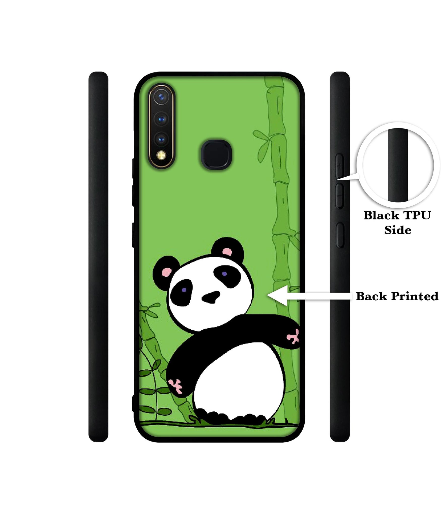 Panda with Bamboo Design Designer 2D Printed Back Case Cover for Vivo Y19 4G / U3 4G / U20 4G
