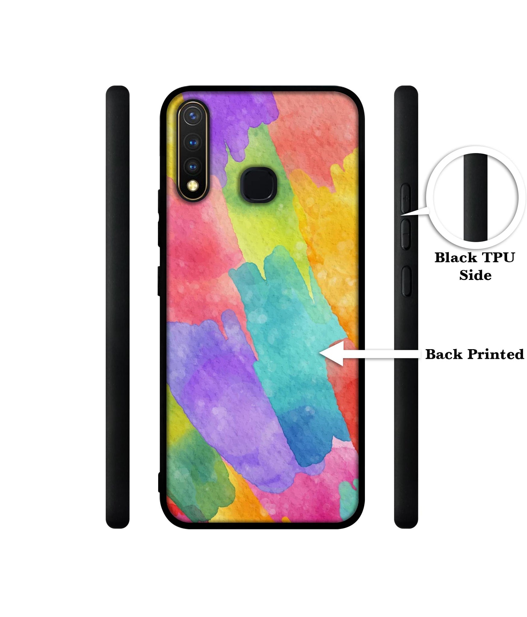 Water Paint Colorful Abstract Design Designer 2D Printed Back Case Cover for Vivo Y19 4G / U3 4G / U20 4G