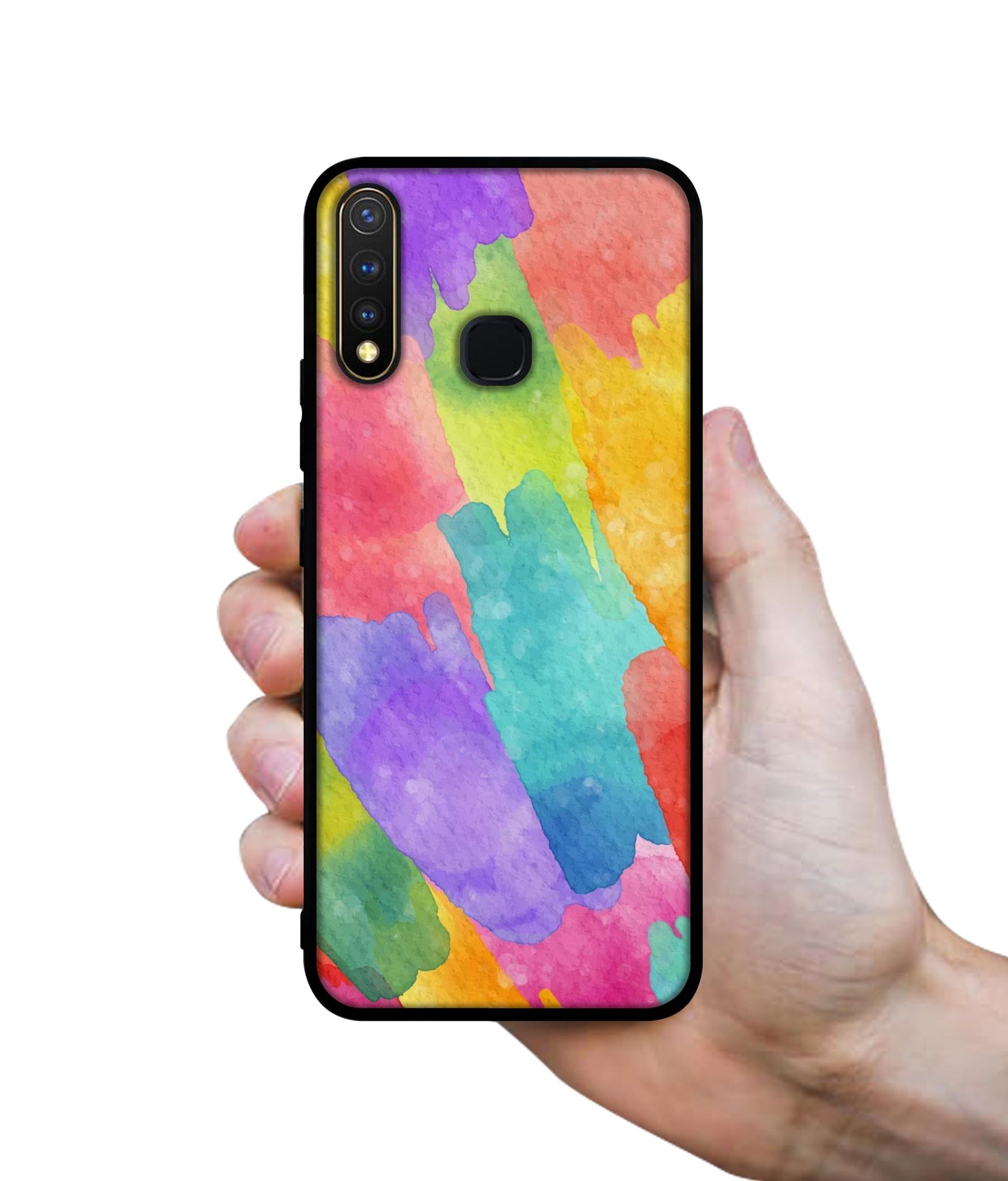 Water Paint Colorful Abstract Design Designer 2D Printed Back Case Cover for Vivo Y19 4G / U3 4G / U20 4G