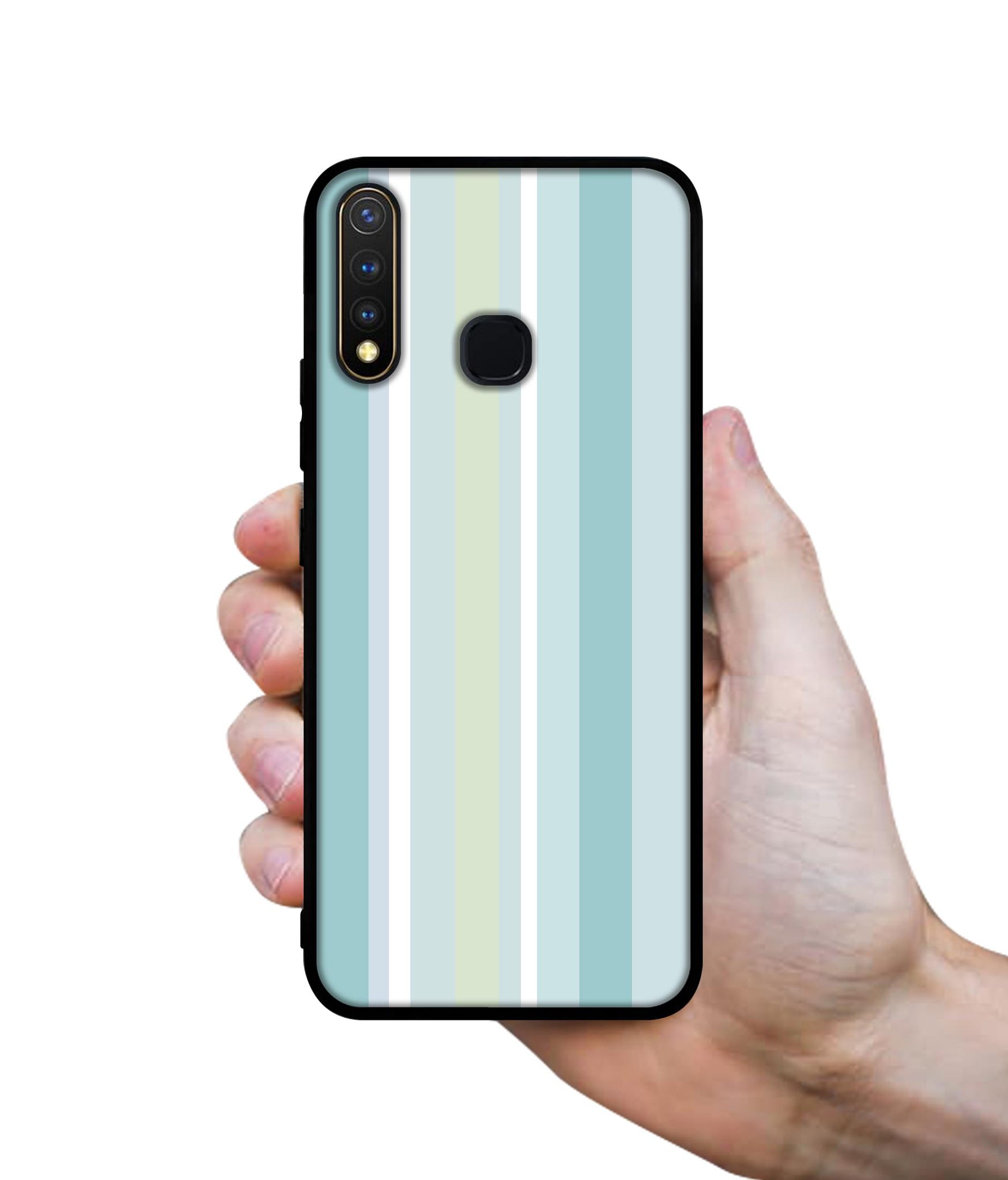 Light Green Stripes Design Designer 2D Printed Back Case Cover for Vivo Y19 4G / U3 4G / U20 4G