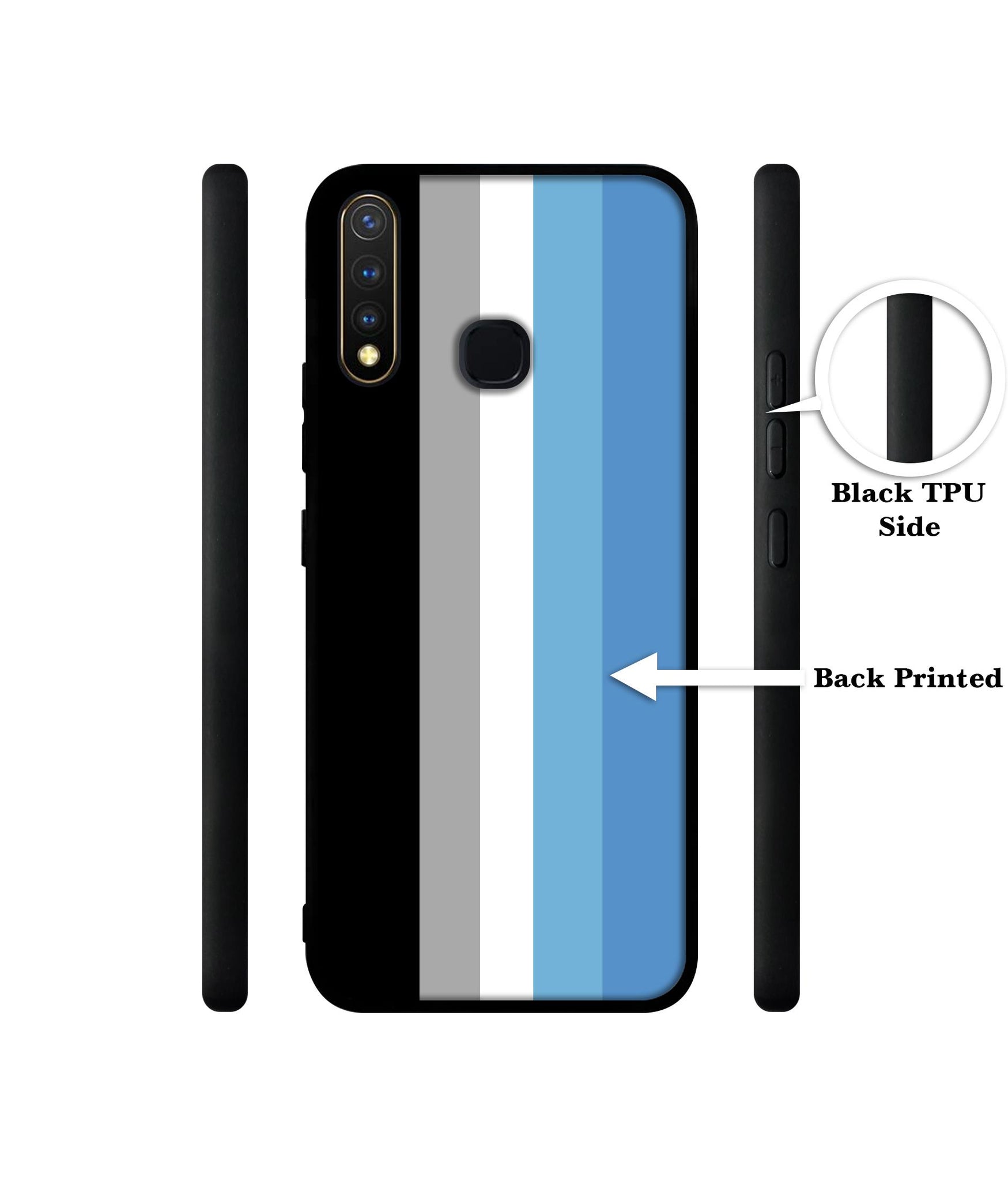 White and Blue Lines Design Designer 2D Printed Back Case Cover for Vivo Y19 4G / U3 4G / U20 4G