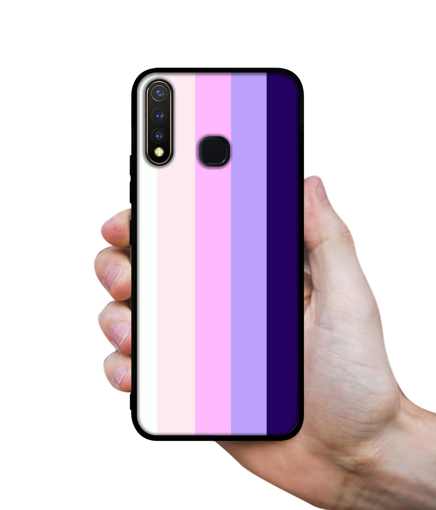 Pink and Purple Lines Design Designer 2D Printed Back Case Cover for Vivo Y19 4G / U3 4G / U20 4G