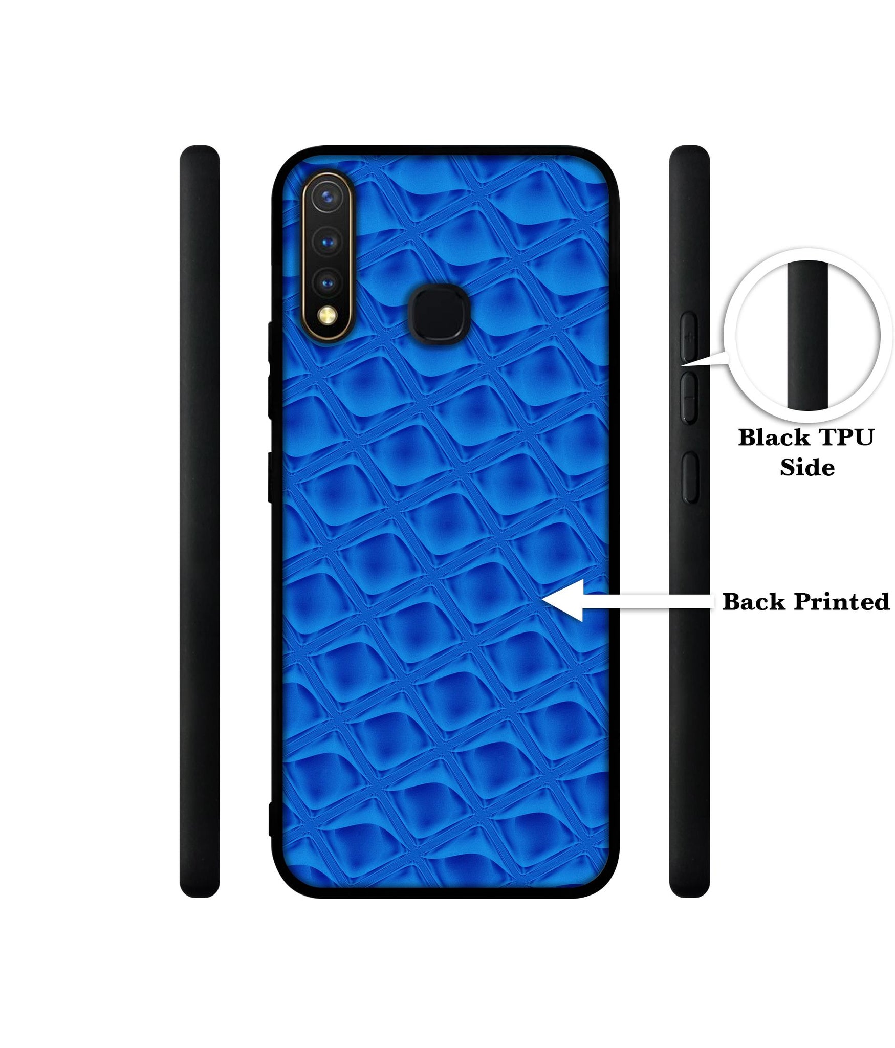 Blue Diamond Design Designer 2D Printed Back Case Cover for Vivo Y19 4G / U3 4G / U20 4G
