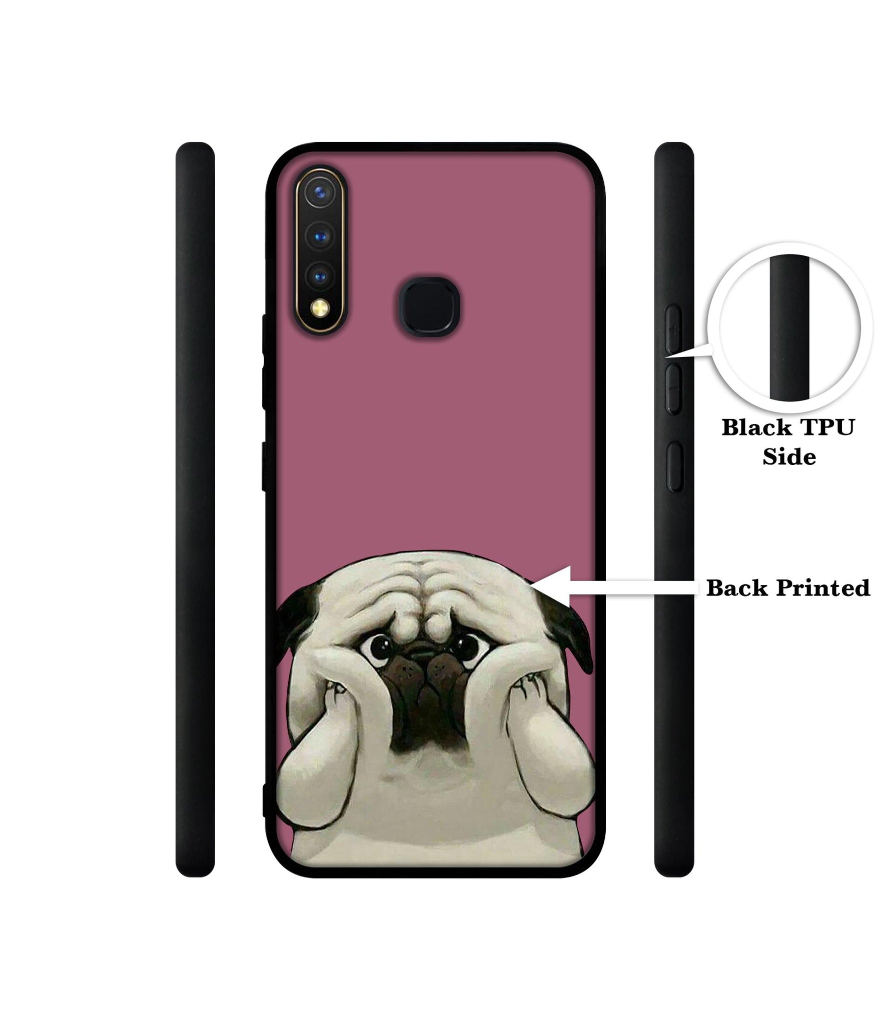 Cute Pug Holding Big Cheeks Design Designer 2D Printed Back Case Cover for Vivo Y19 4G / U3 4G / U20 4G