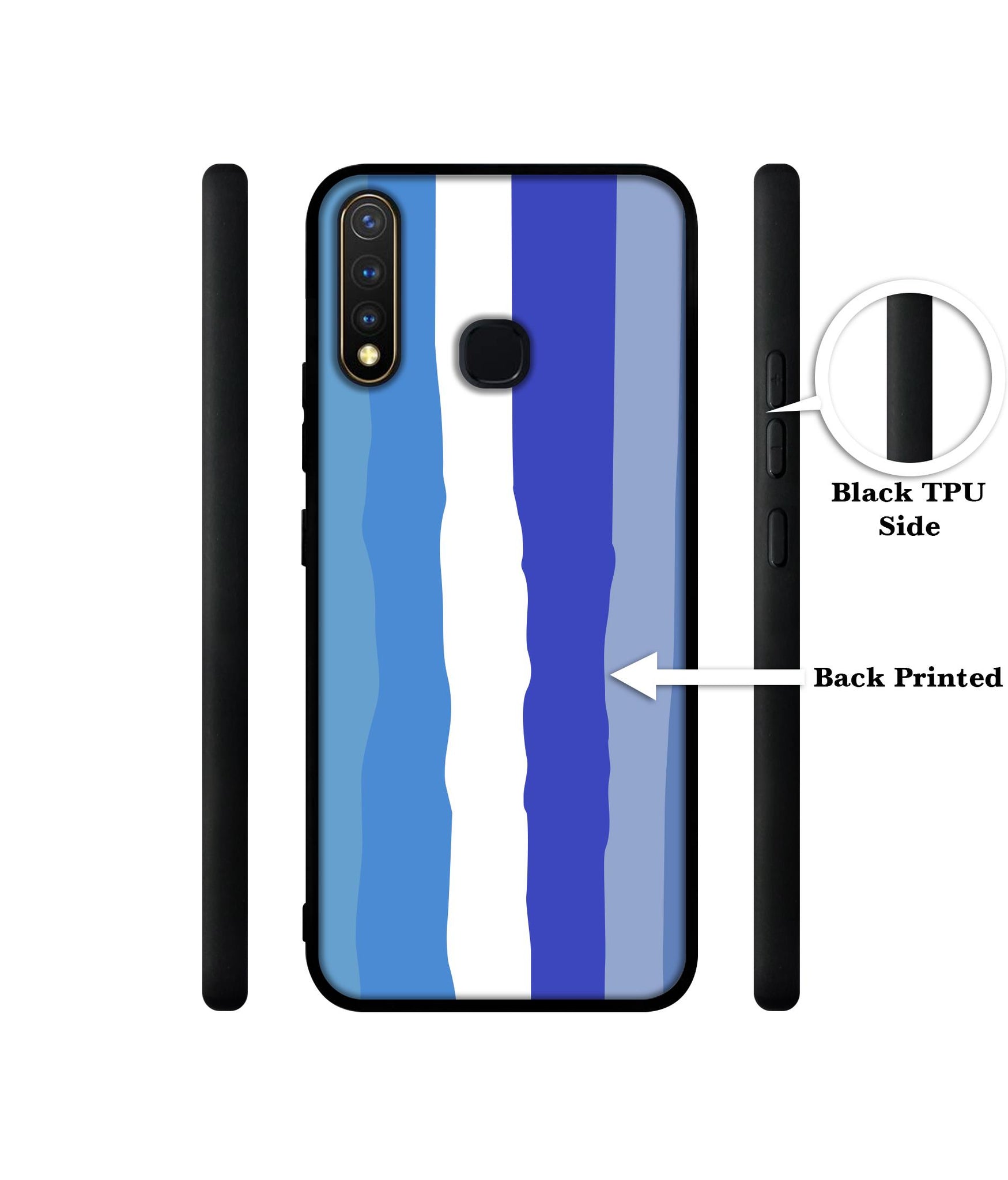 Blue Stripes Rainbow Design Designer 2D Printed Back Case Cover for Vivo Y19 4G / U3 4G / U20 4G