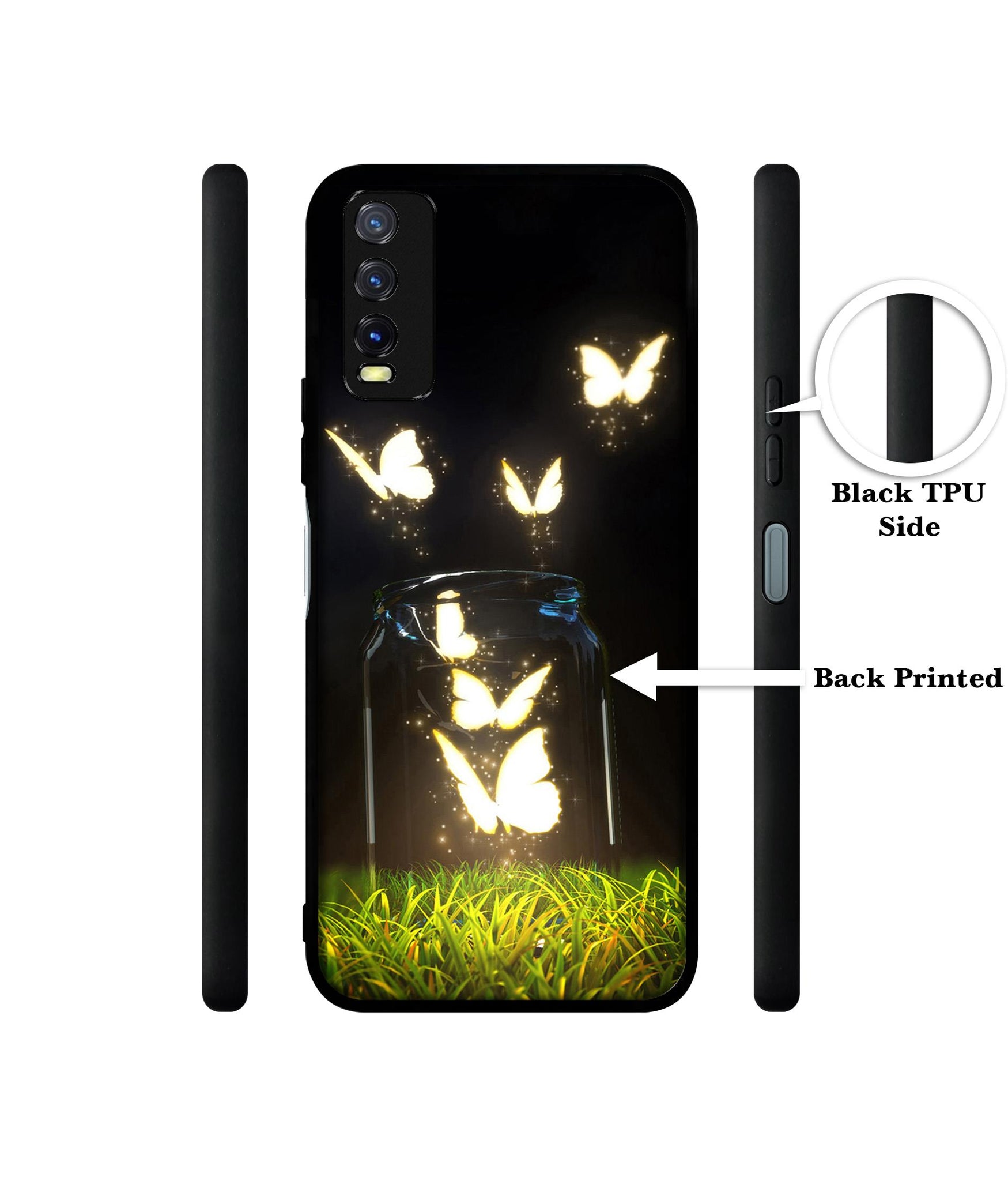 Butterfly Design Designer 2D Printed Back Case Cover for Vivo Y20 4G / Y20A / Y20S / Y20G / Y20i / Y20T