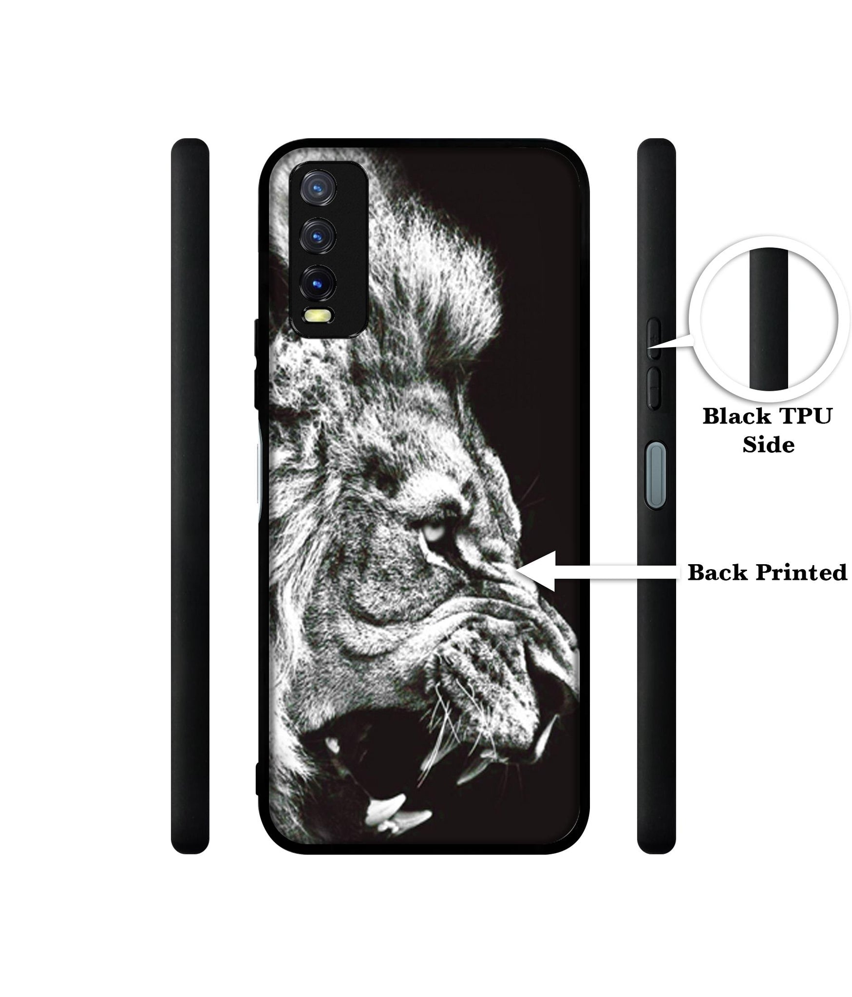Angry Lion Design Designer 2D Printed Back Case Cover for Vivo Y20 4G / Y20A / Y20S / Y20G / Y20i / Y20T