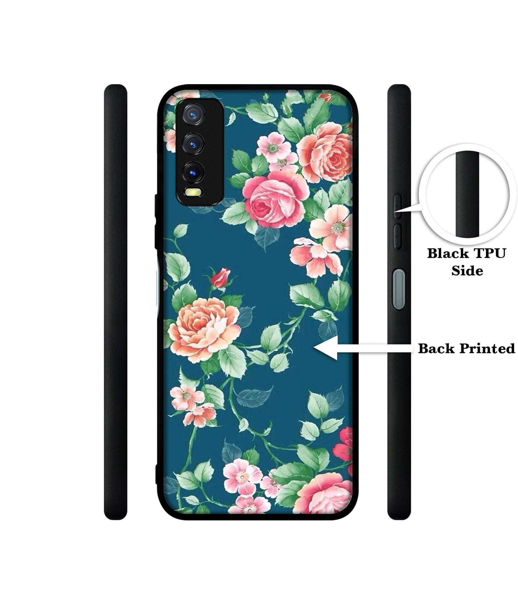 Vintage Floral Design Designer 2D Printed Back Case Cover for Vivo Y20 4G / Y20A / Y20S / Y20G / Y20i / Y20T