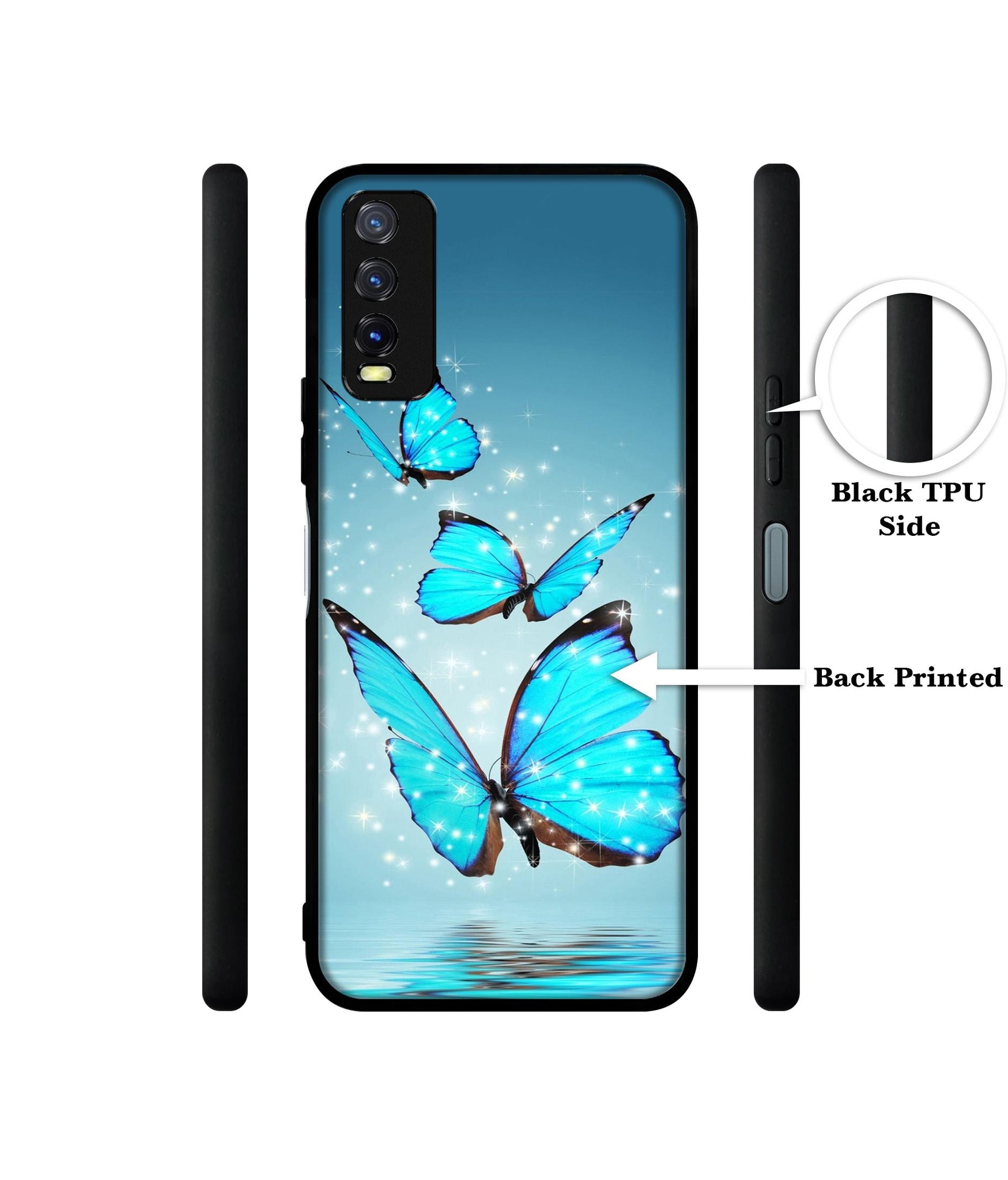 Flying Butterflies Design Designer 2D Printed Back Case Cover for Vivo Y20 4G / Y20A / Y20S / Y20G / Y20i / Y20T