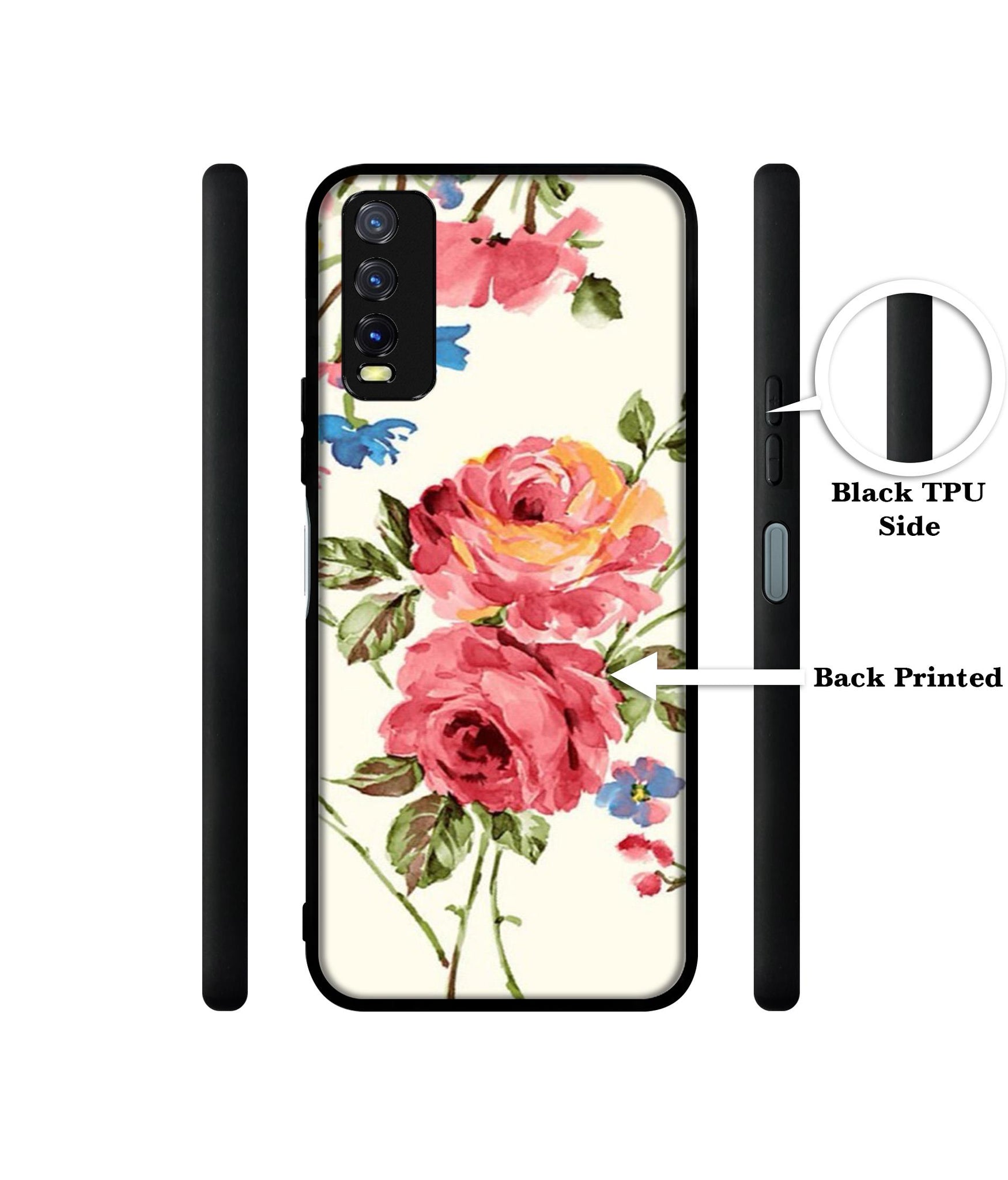 Vintage Painting Flower Design Designer 2D Printed Back Case Cover for Vivo Y20 4G / Y20A / Y20S / Y20G / Y20i / Y20T