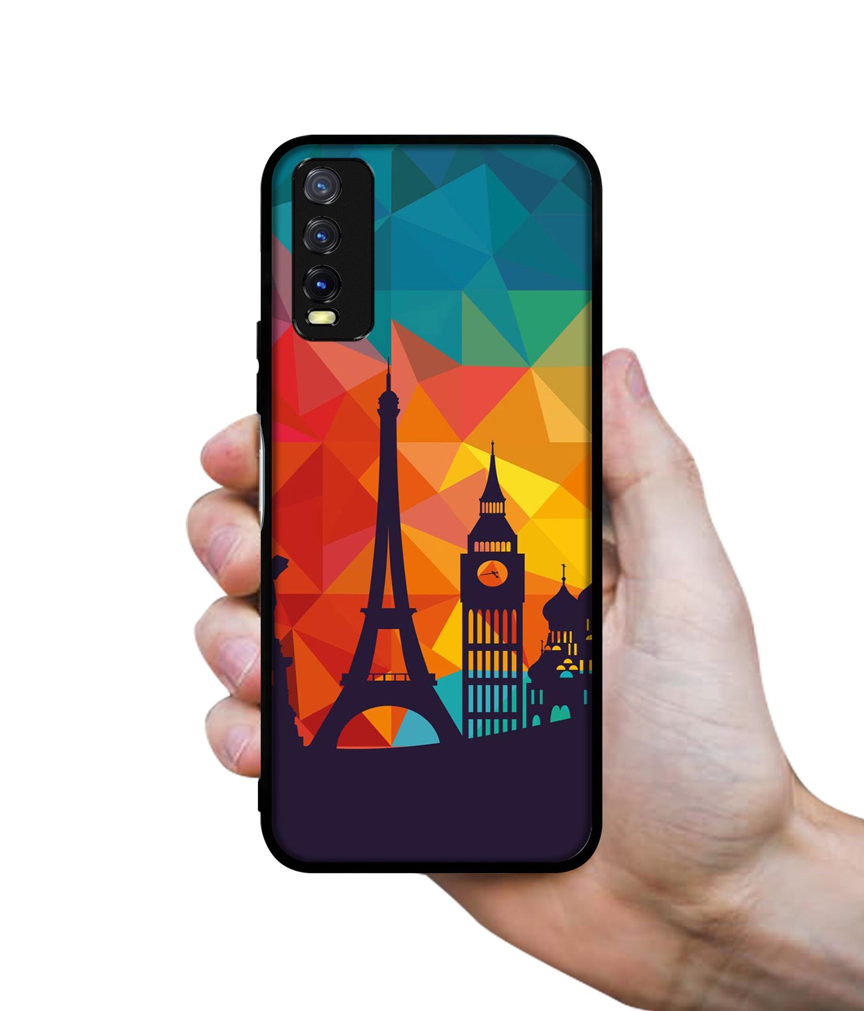 Colored Paris Design Designer 2D Printed Back Case Cover for Vivo Y20 4G / Y20A / Y20S / Y20G / Y20i / Y20T