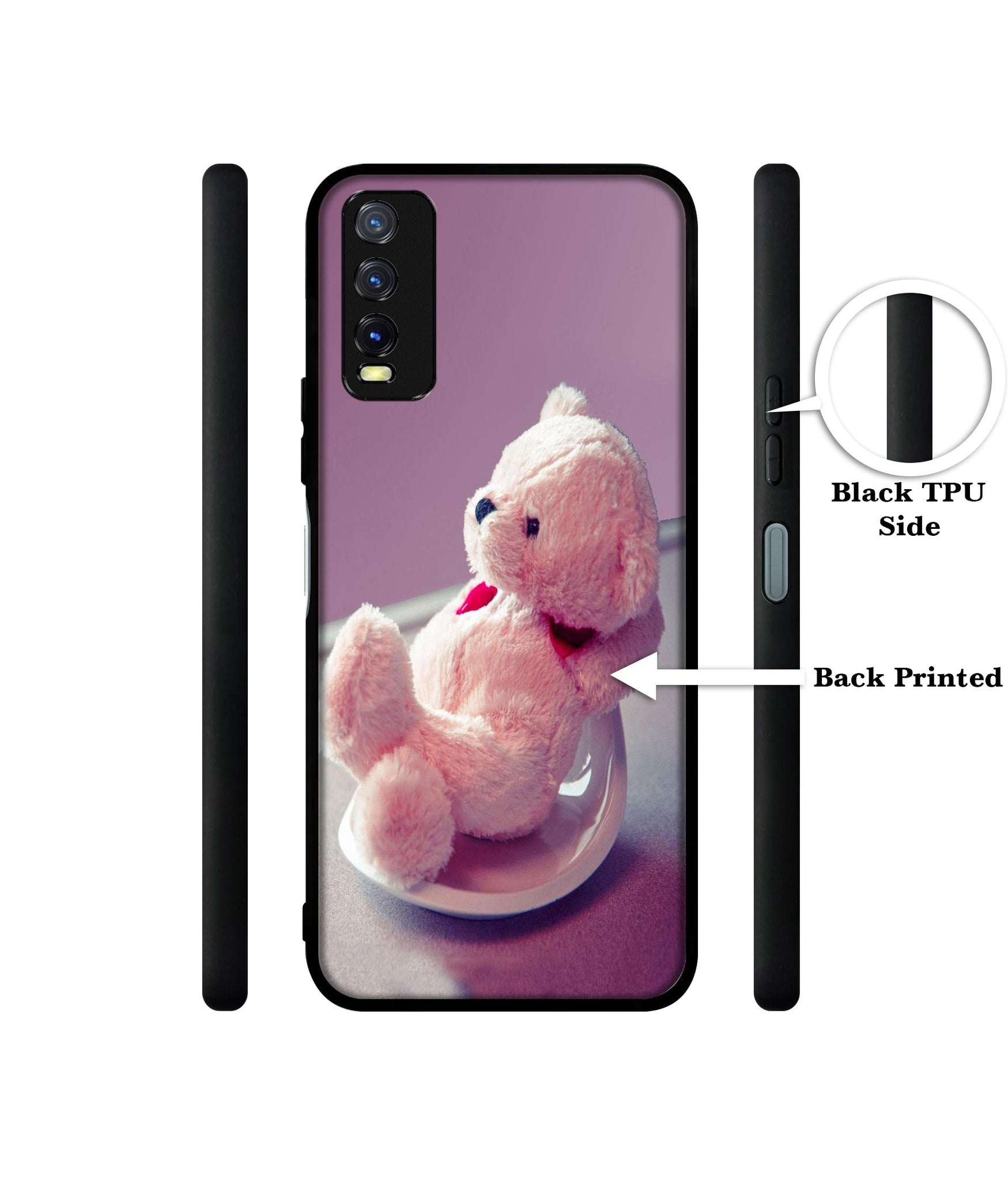 Cute Teddy Bear Design Designer 2D Printed Back Case Cover for Vivo Y20 4G / Y20A / Y20S / Y20G / Y20i / Y20T