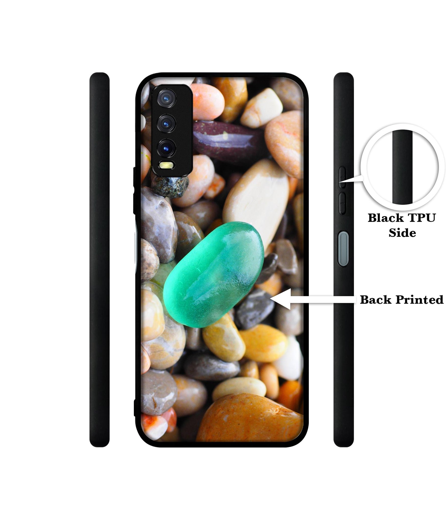 Sea Stones Design Designer 2D Printed Back Case Cover for Vivo Y20 4G / Y20A / Y20S / Y20G / Y20i / Y20T