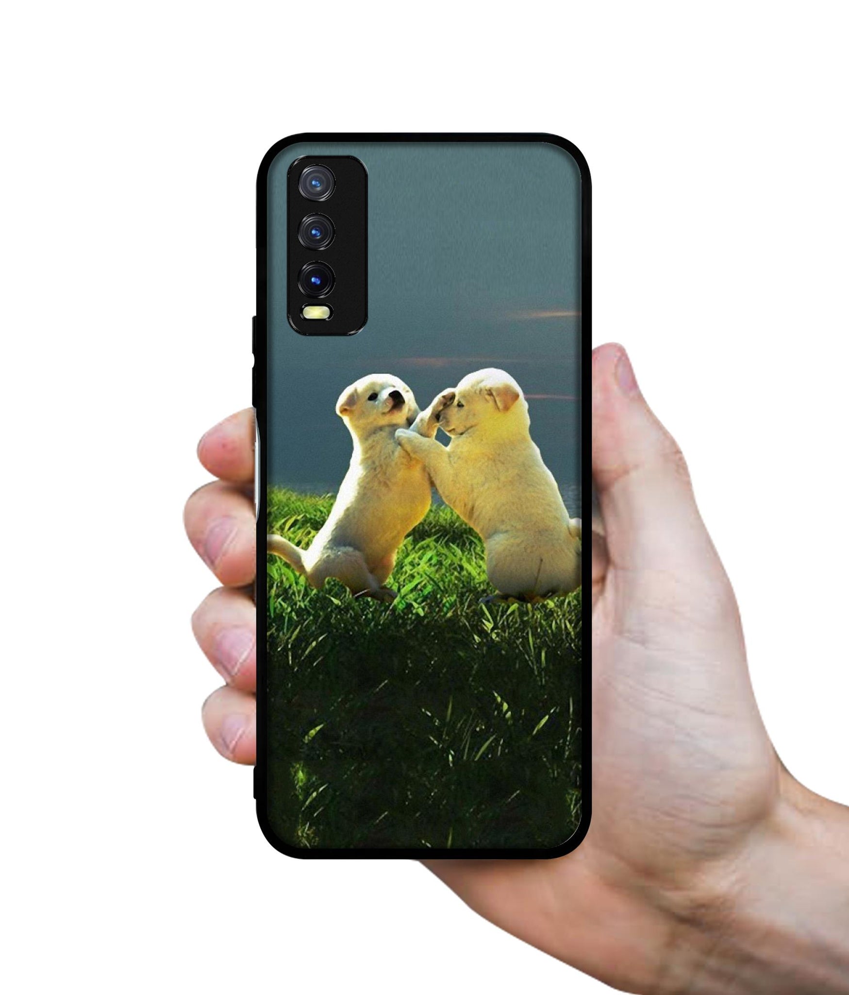 Puppy Couple Sunset Design Designer 2D Printed Back Case Cover for Vivo Y20 4G / Y20A / Y20S / Y20G / Y20i / Y20T