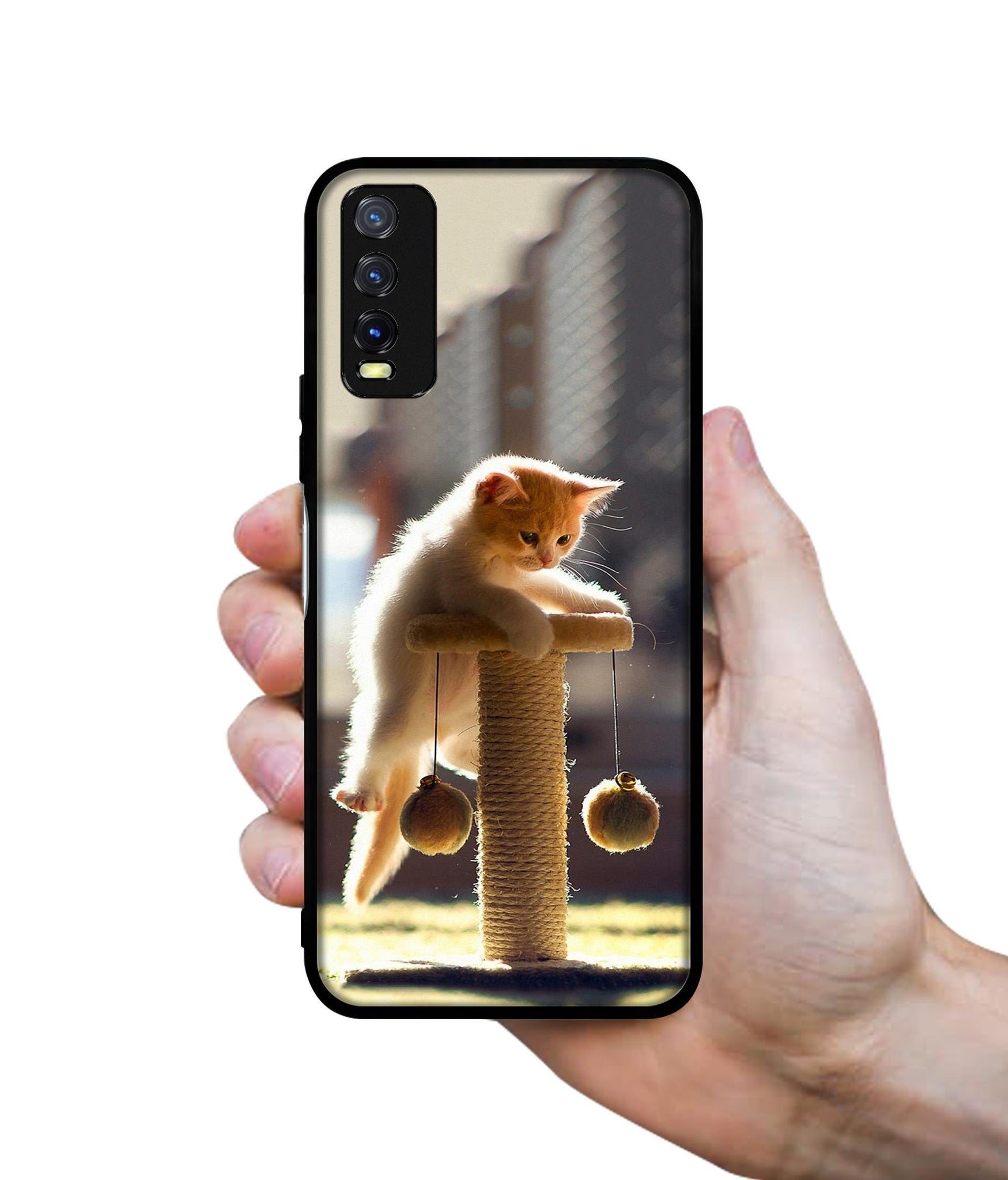 Cat Climbing Design Designer 2D Printed Back Case Cover for Vivo Y20 4G / Y20A / Y20S / Y20G / Y20i / Y20T