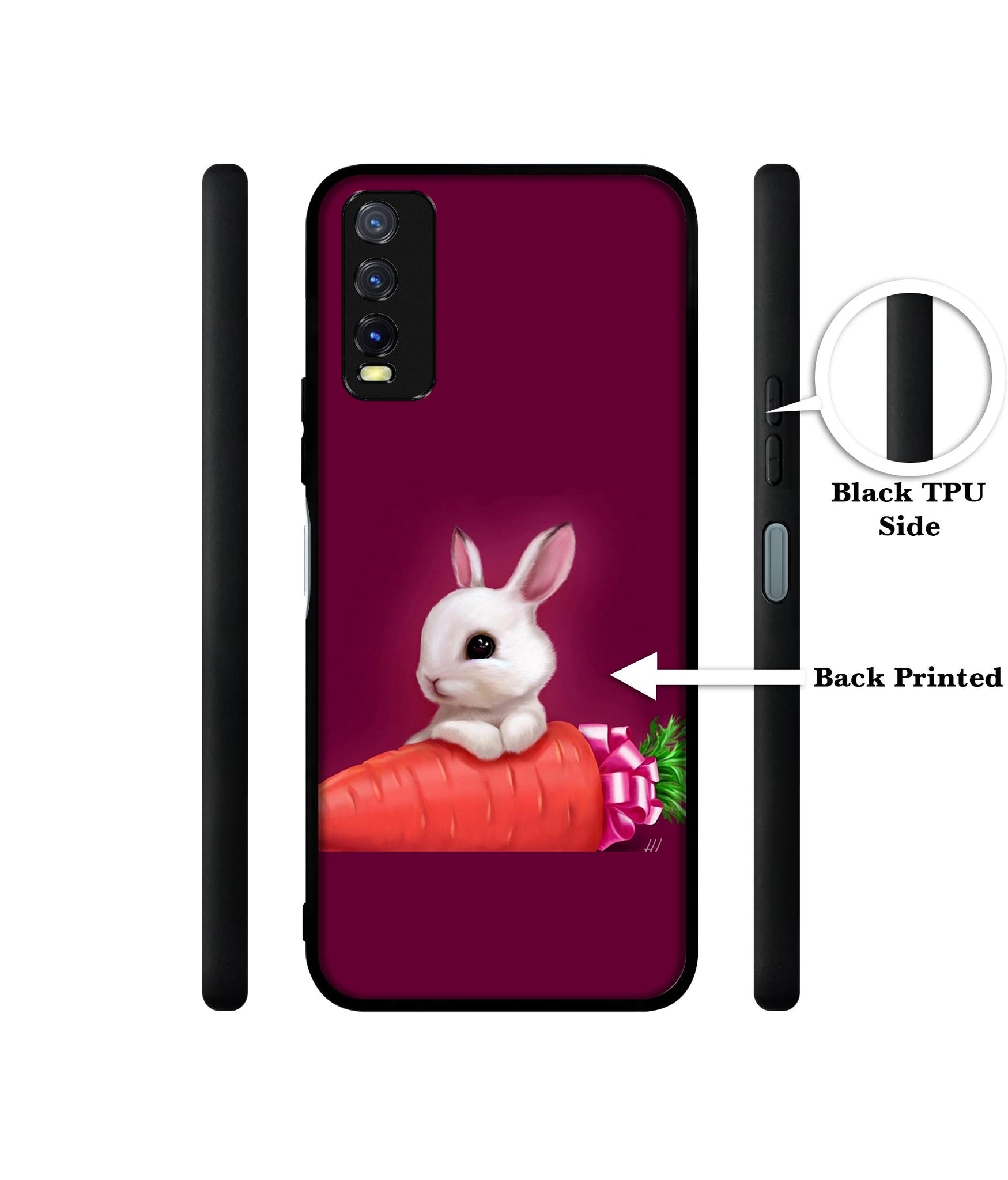 Bunny With Carrot Design Designer 2D Printed Back Case Cover for Vivo Y20 4G / Y20A / Y20S / Y20G / Y20i / Y20T