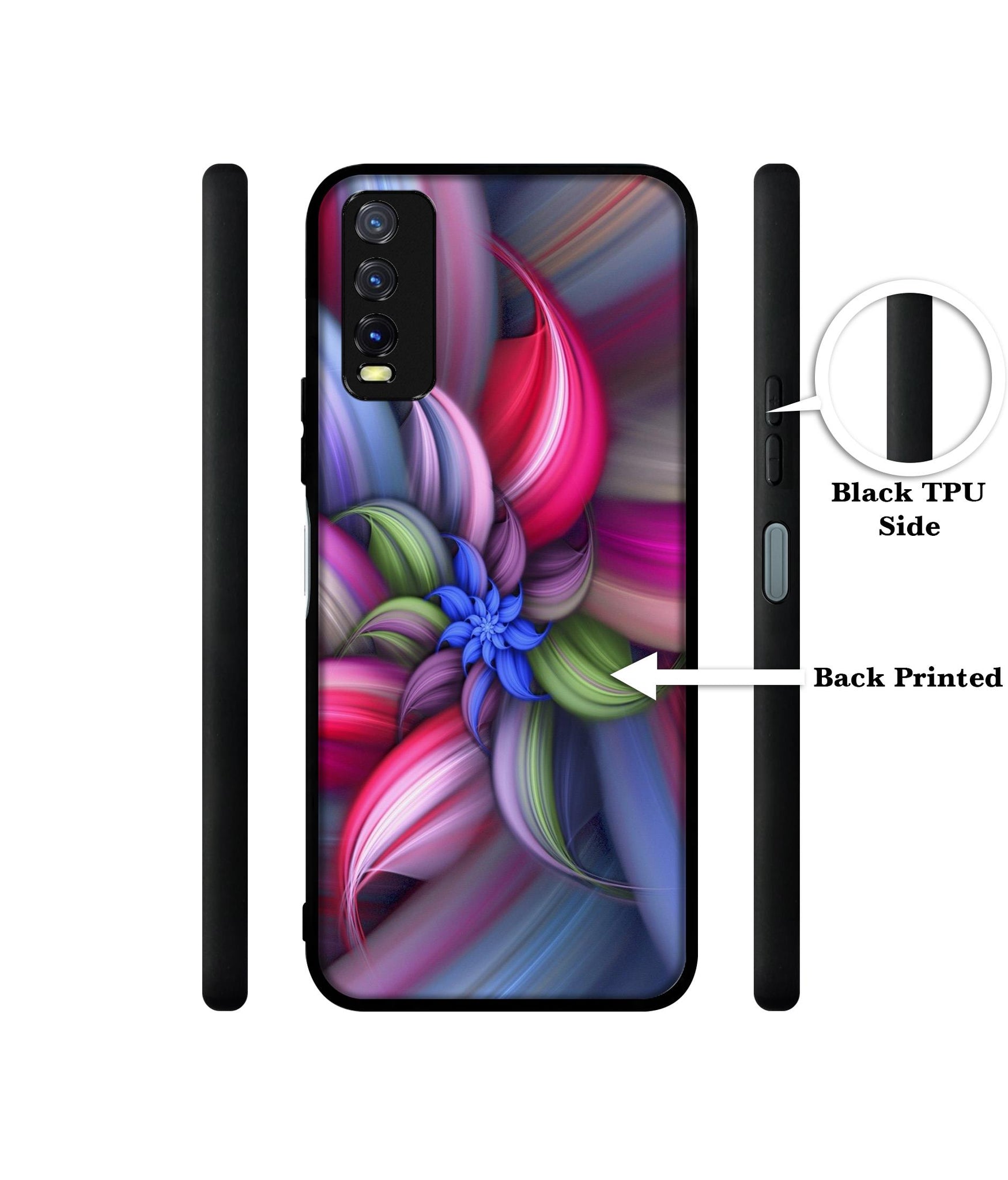 Colorful Flower Design Designer 2D Printed Back Case Cover for Vivo Y20 4G / Y20A / Y20S / Y20G / Y20i / Y20T