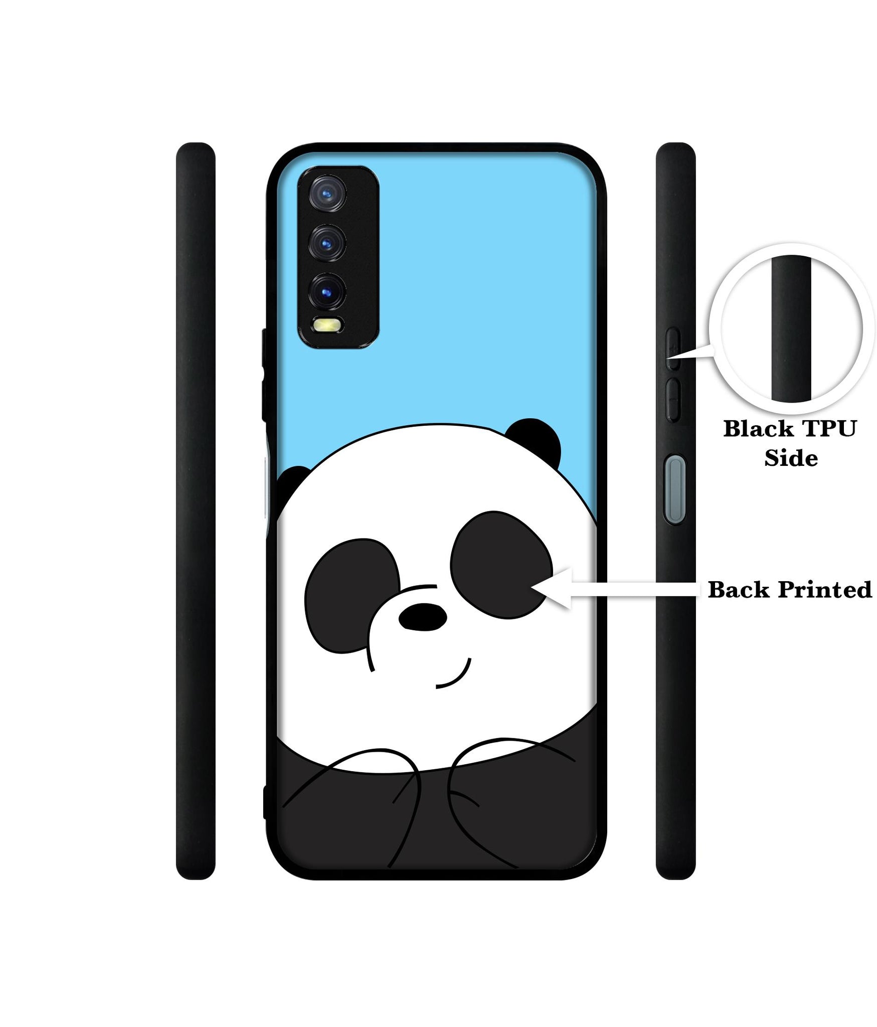 Cute Panda Design Designer 2D Printed Back Case Cover for Vivo Y20 4G / Y20A / Y20S / Y20G / Y20i / Y20T