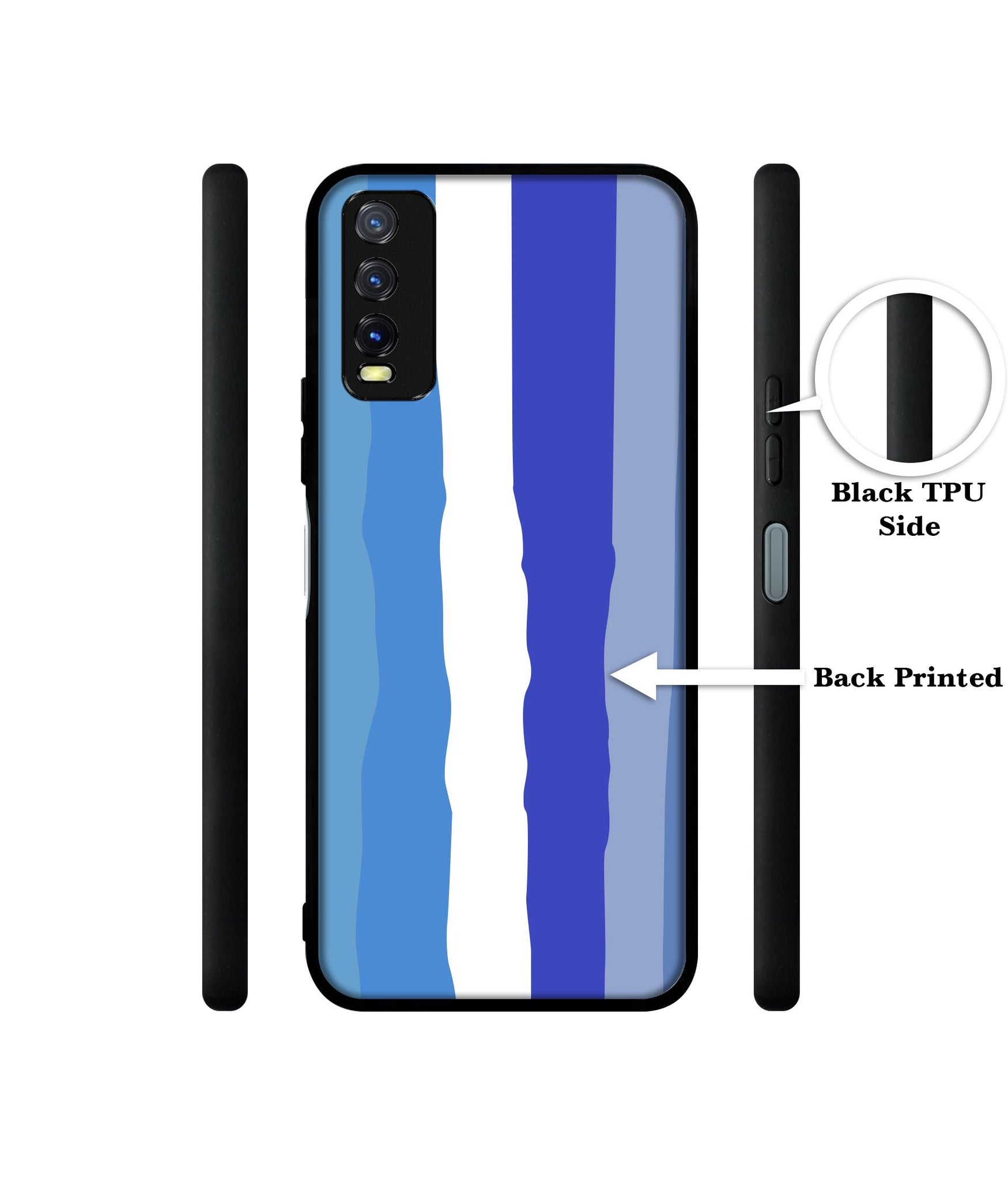 Blue Stripes Rainbow Design Designer 2D Printed Back Case Cover for Vivo Y20 4G / Y20A / Y20S / Y20G / Y20i / Y20T