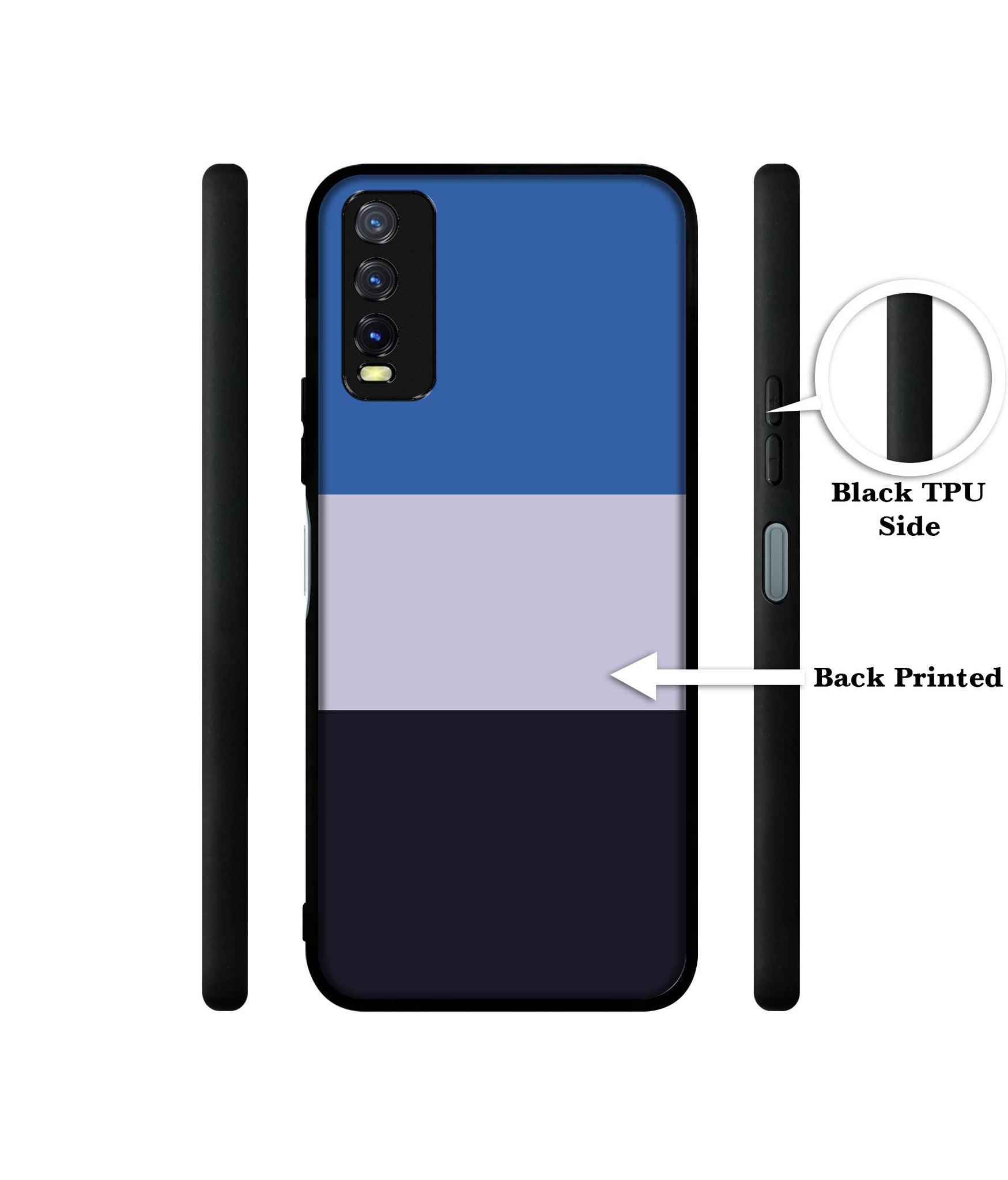 Three Color Stripes Design Designer 2D Printed Back Case Cover for Vivo Y20 4G / Y20A / Y20S / Y20G / Y20i / Y20T
