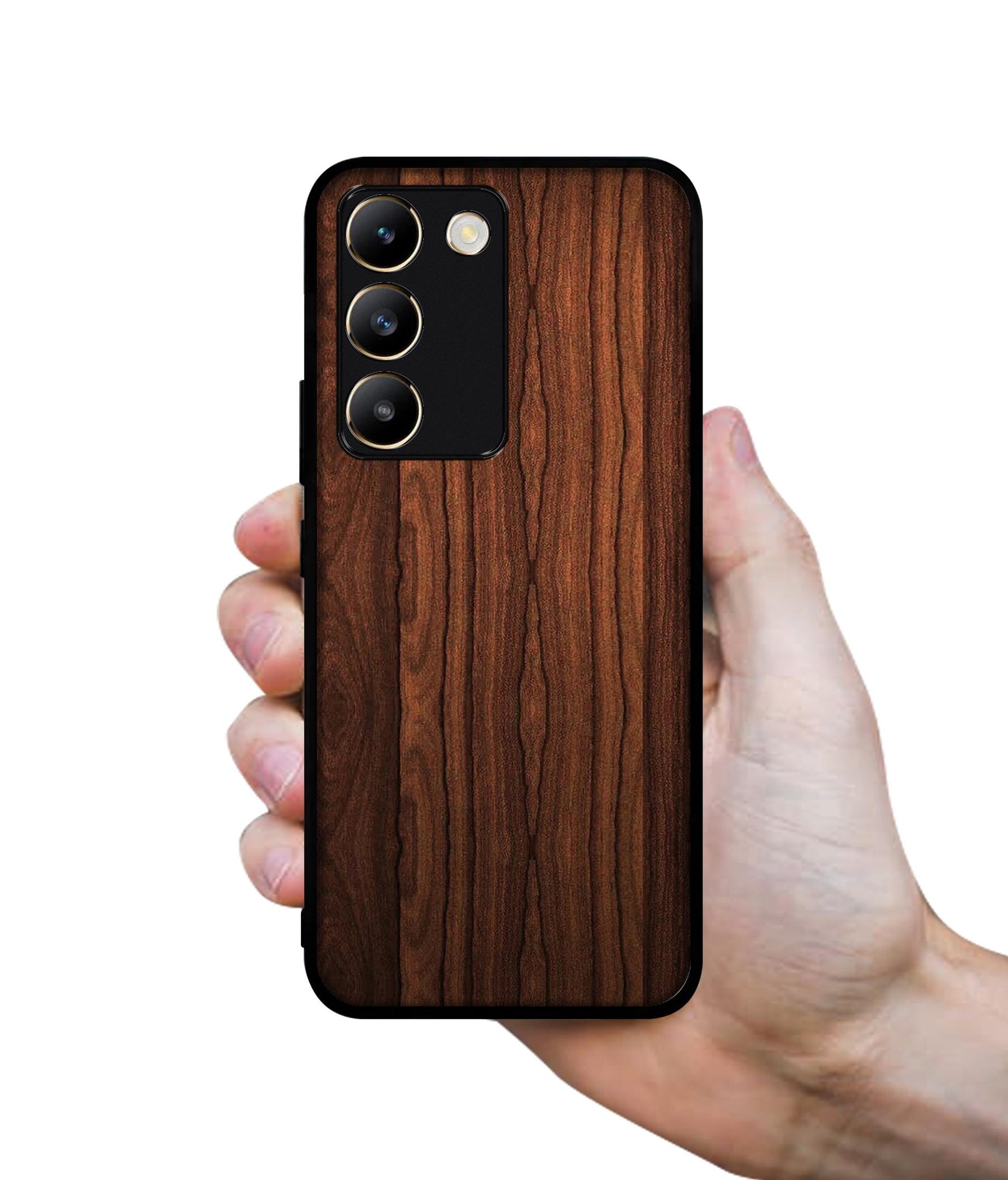 Brown Wooden Texture Design Designer 2D Printed Back Case Cover for Vivo Y200e 5G / T3 5G