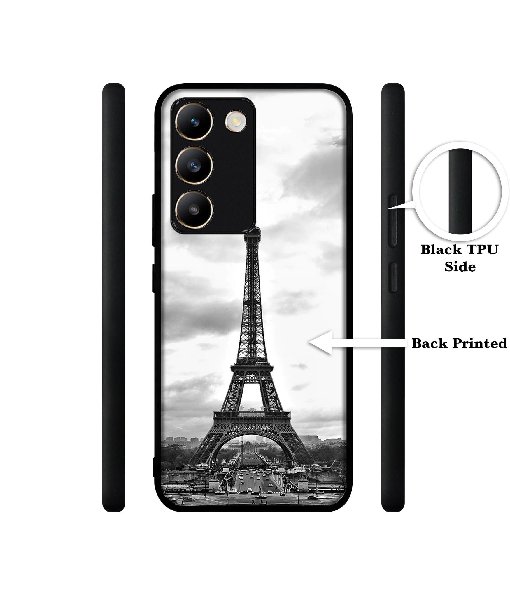 Eiffel Tower Design Designer 2D Printed Back Case Cover for Vivo Y200e 5G / T3 5G
