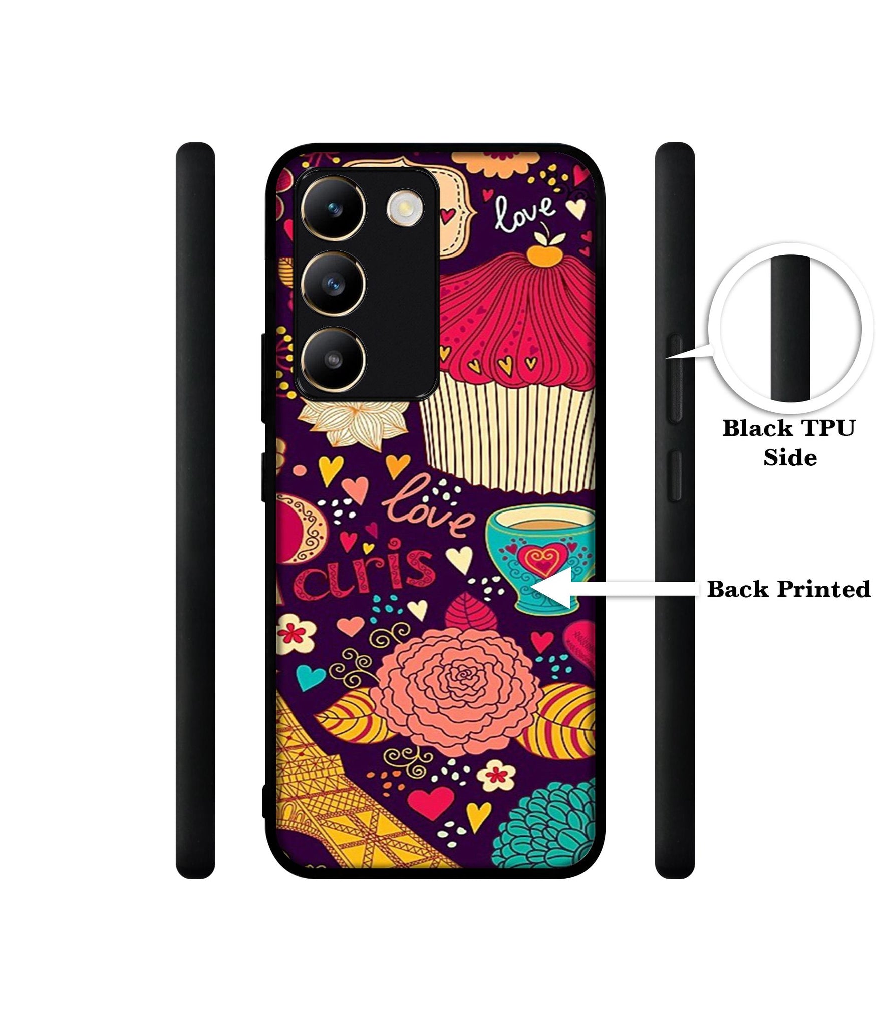 Paris Flower Love Design Designer 2D Printed Back Case Cover for Vivo Y200e 5G / T3 5G