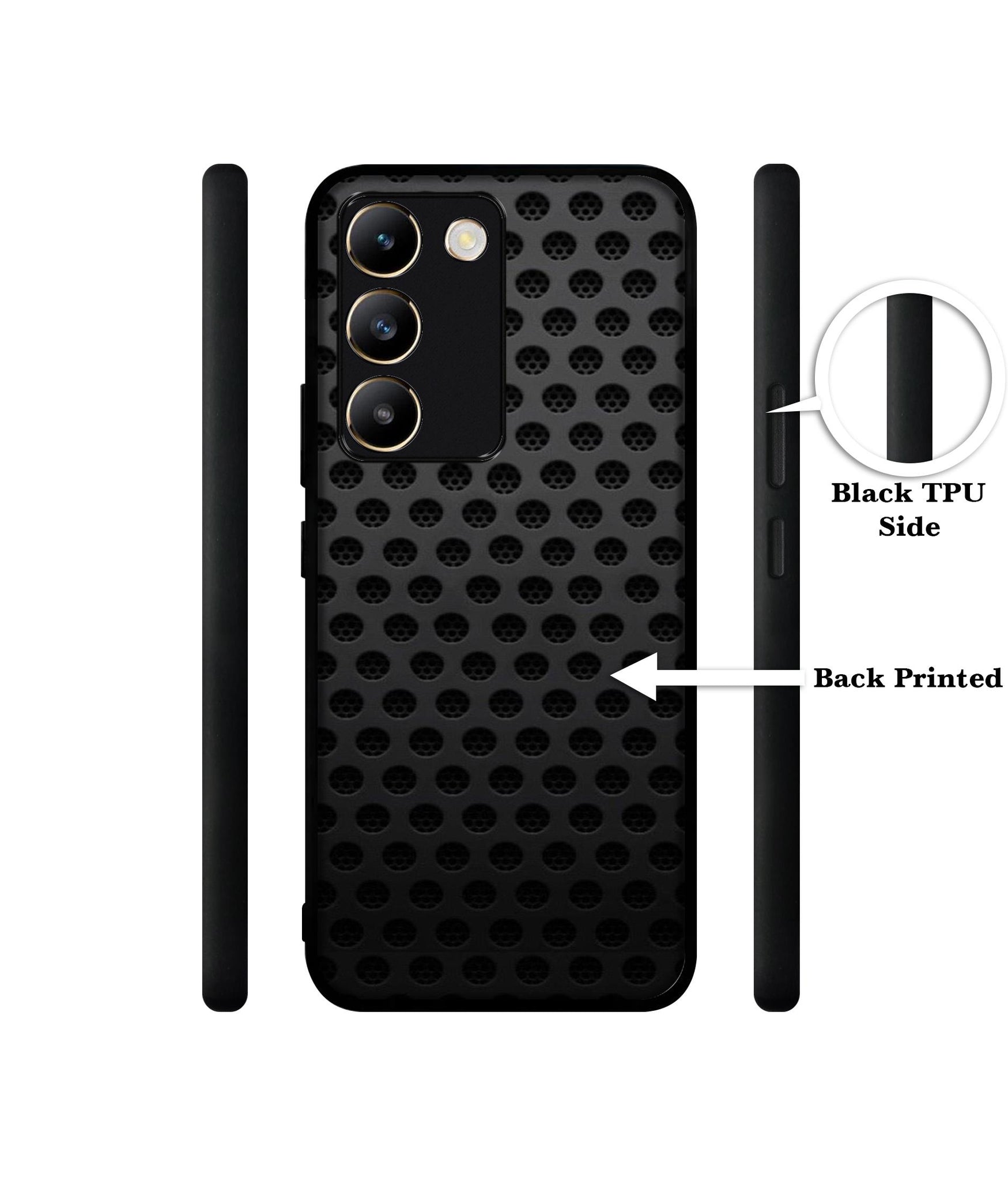 Black Circle Design Designer 2D Printed Back Case Cover for Vivo Y200e 5G / T3 5G