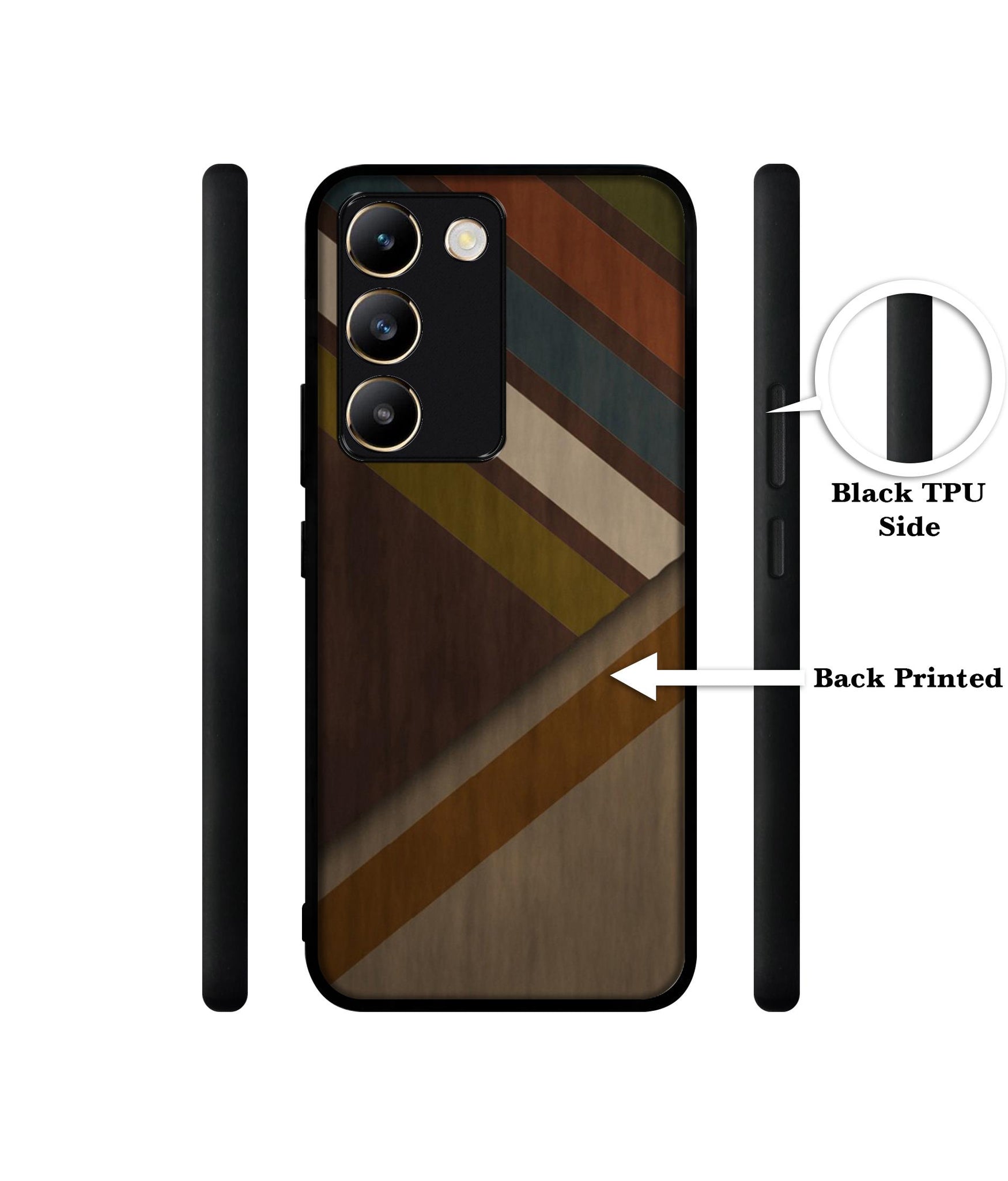 Colorful Wooden Pattern Design Designer 2D Printed Back Case Cover for Vivo Y200e 5G / T3 5G