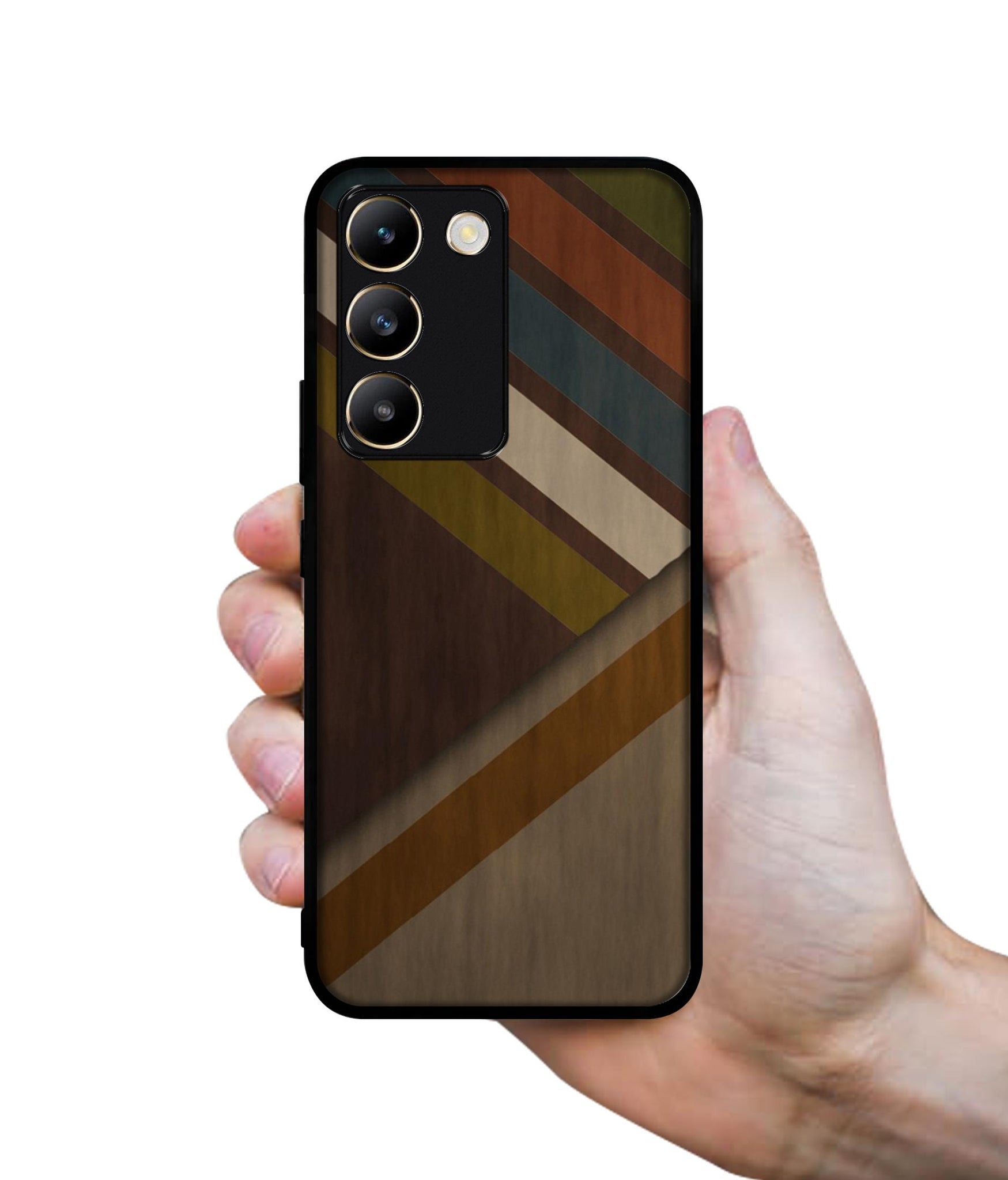 Colorful Wooden Pattern Design Designer 2D Printed Back Case Cover for Vivo Y200e 5G / T3 5G