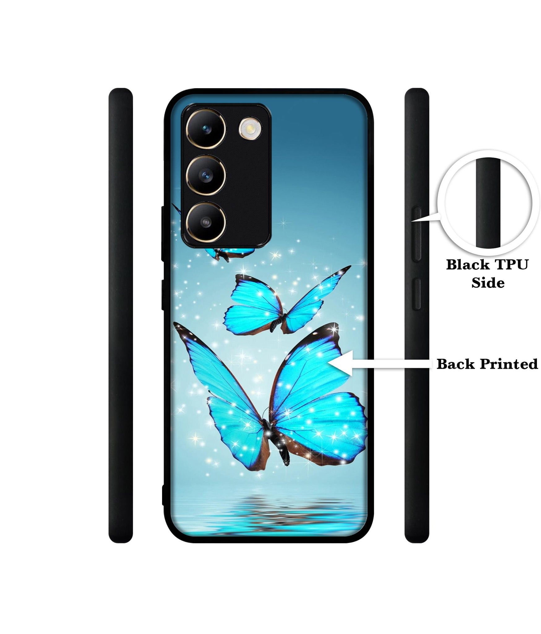 Flying Butterflies Design Designer 2D Printed Back Case Cover for Vivo Y200e 5G / T3 5G